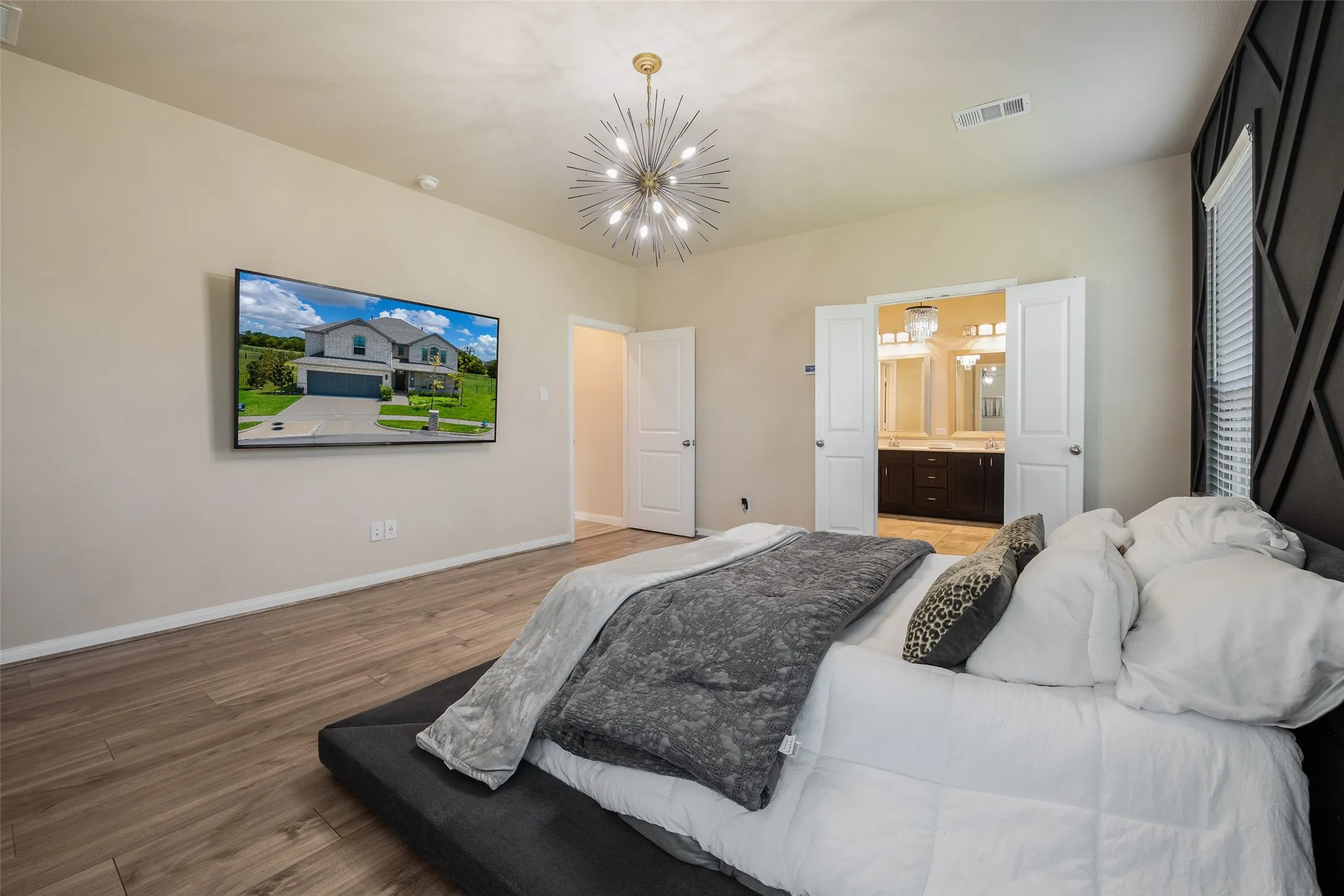 Large master suite with upgraded flooring!