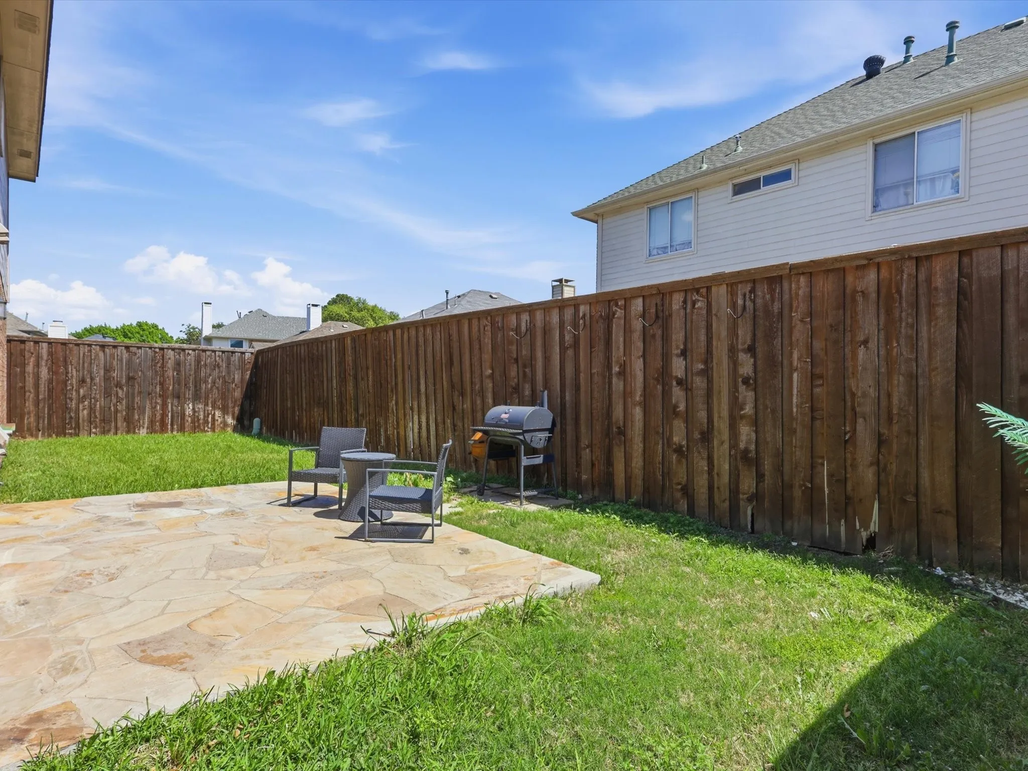 Outdoor patio for grilling and entertainment