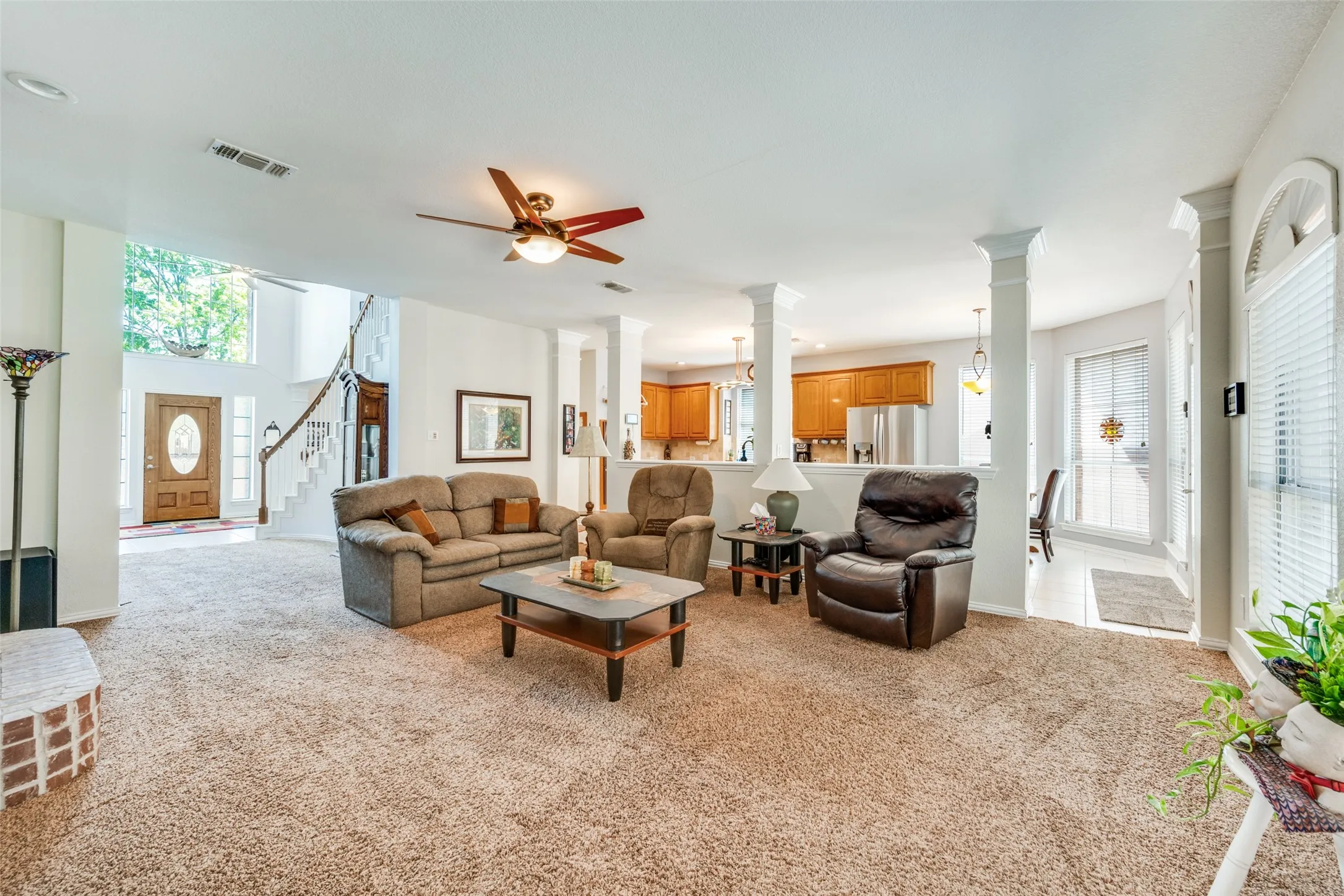 This view shows where family room is from foyer.