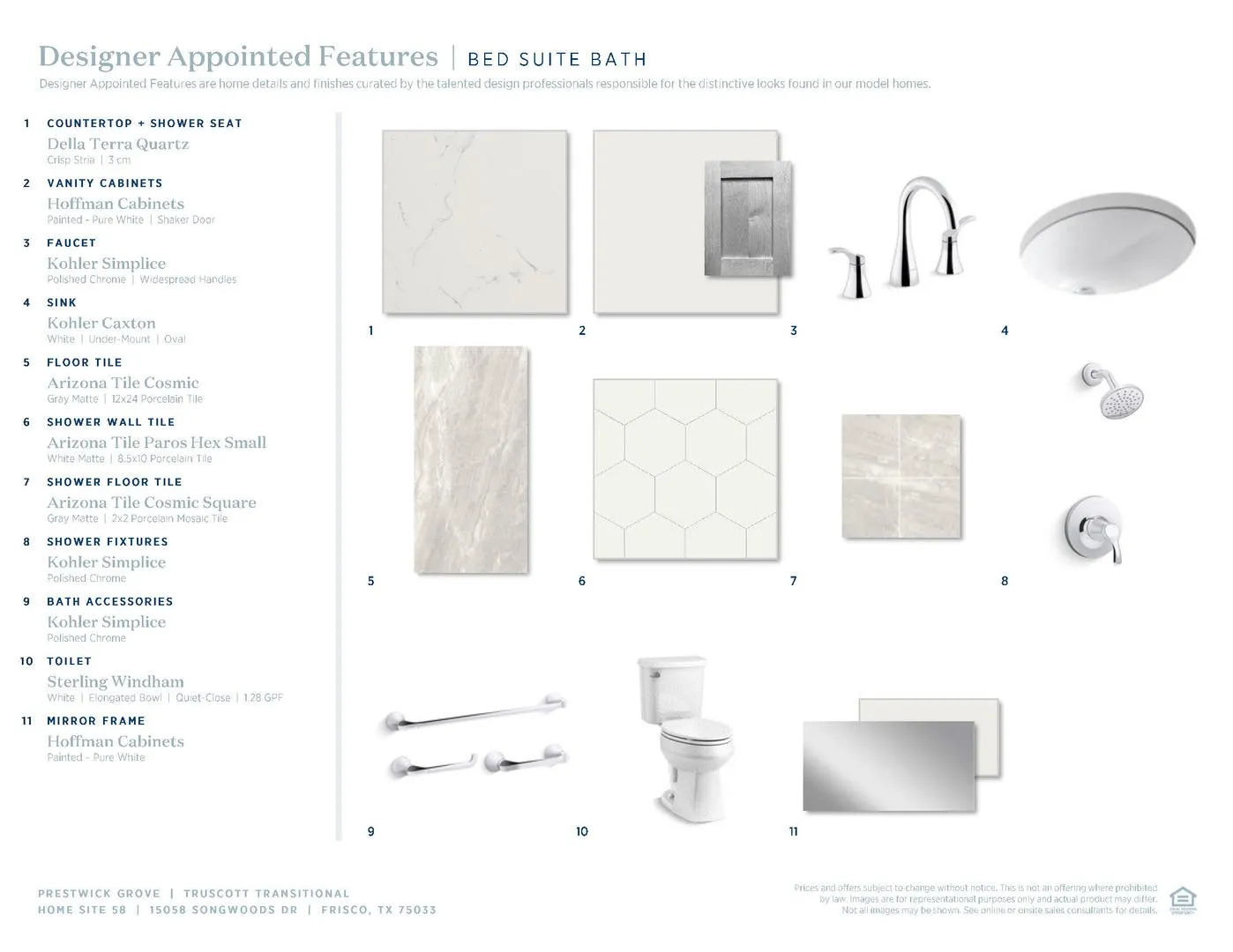Truscott Transitional-Bed Suite Bath Selections
