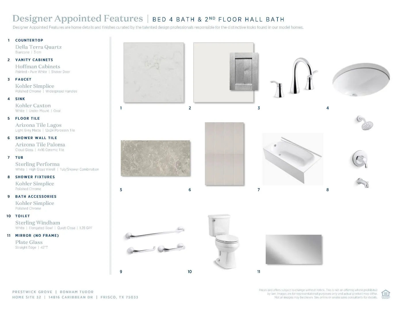 Bonham  Tudor-Bed 4 Bath & 2nd Floor Bath Selections