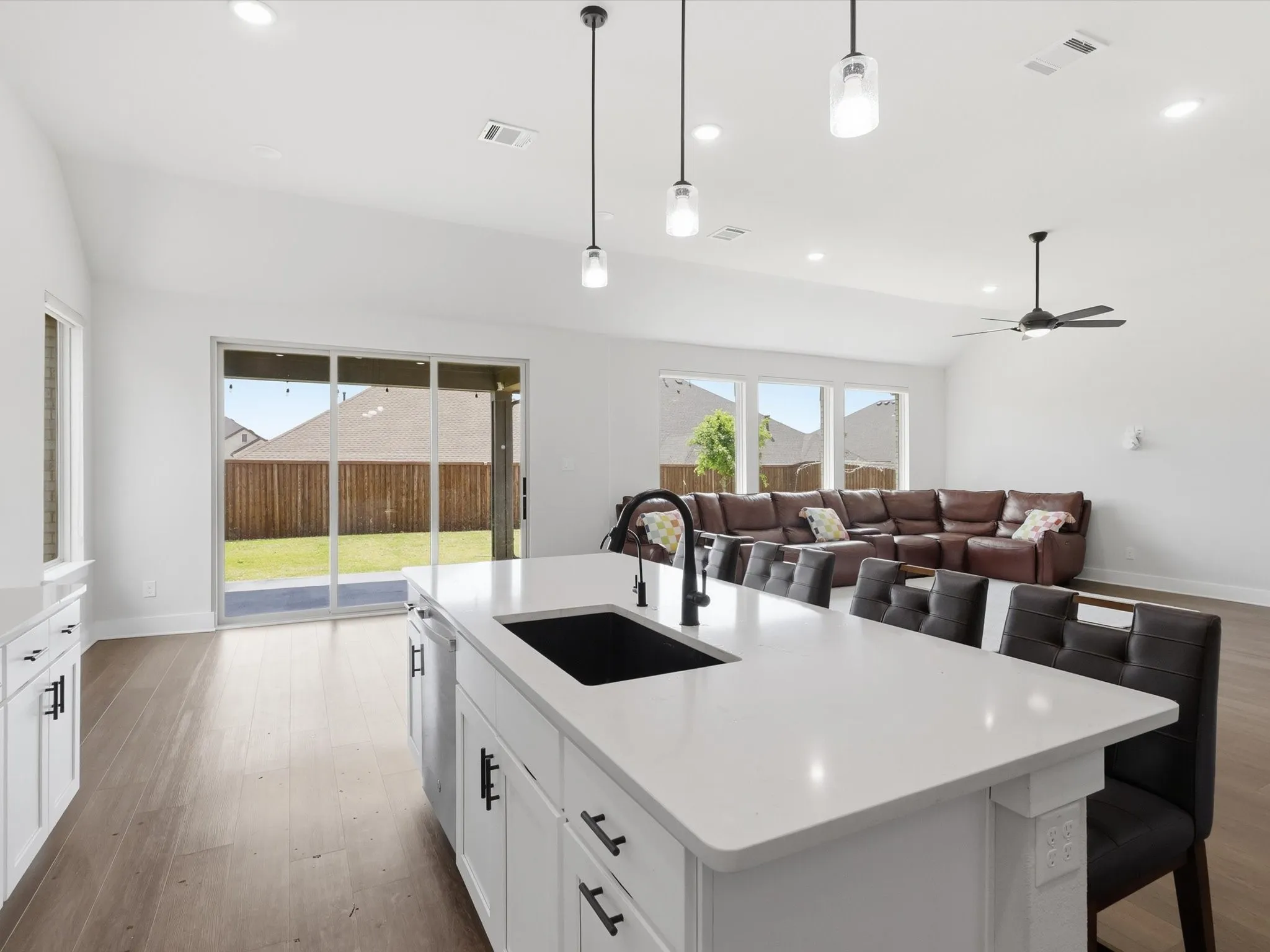Spacious island overlooking living area — perfect for entertaining
