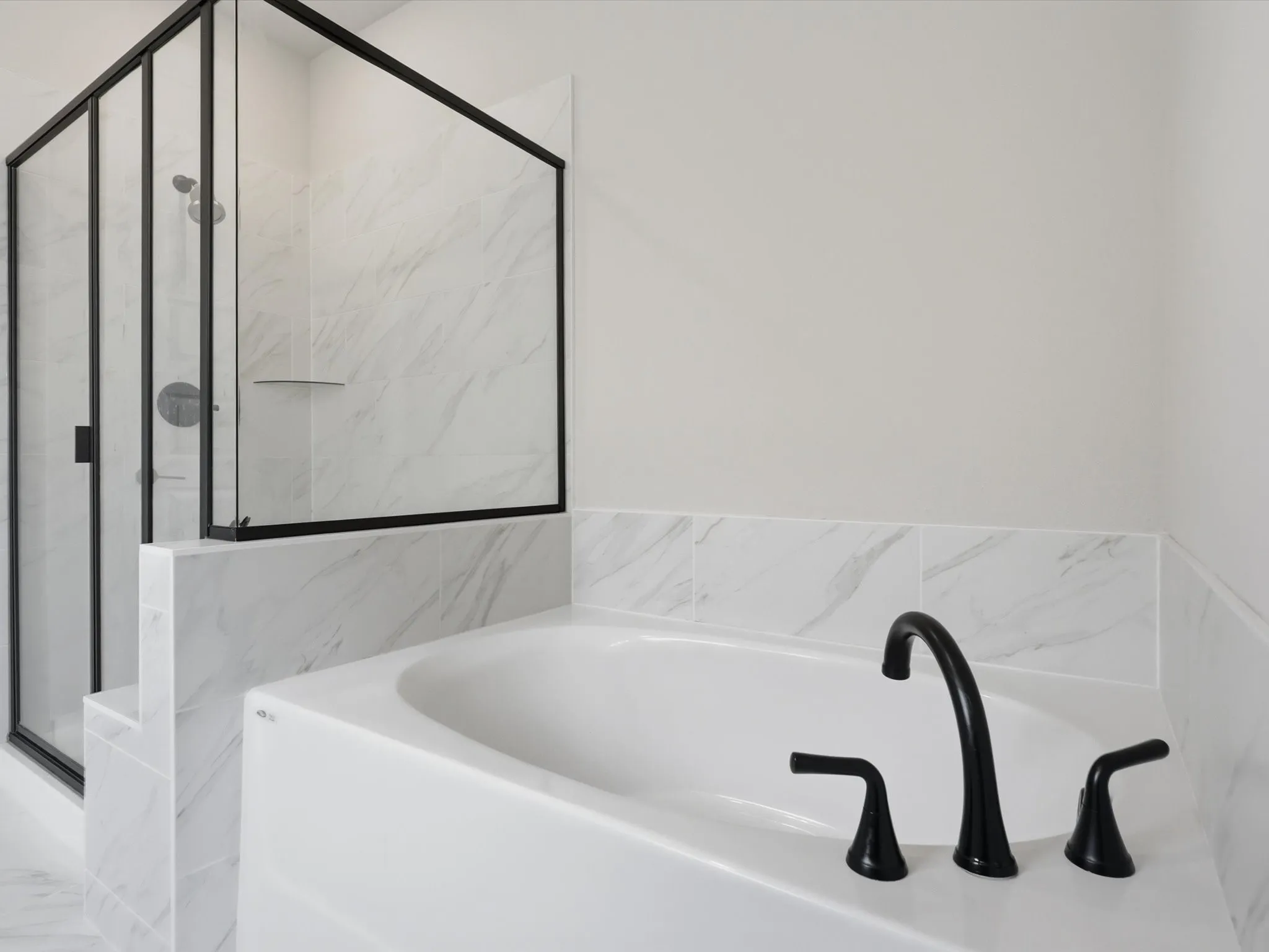 Walk in shower with garden soaker tub