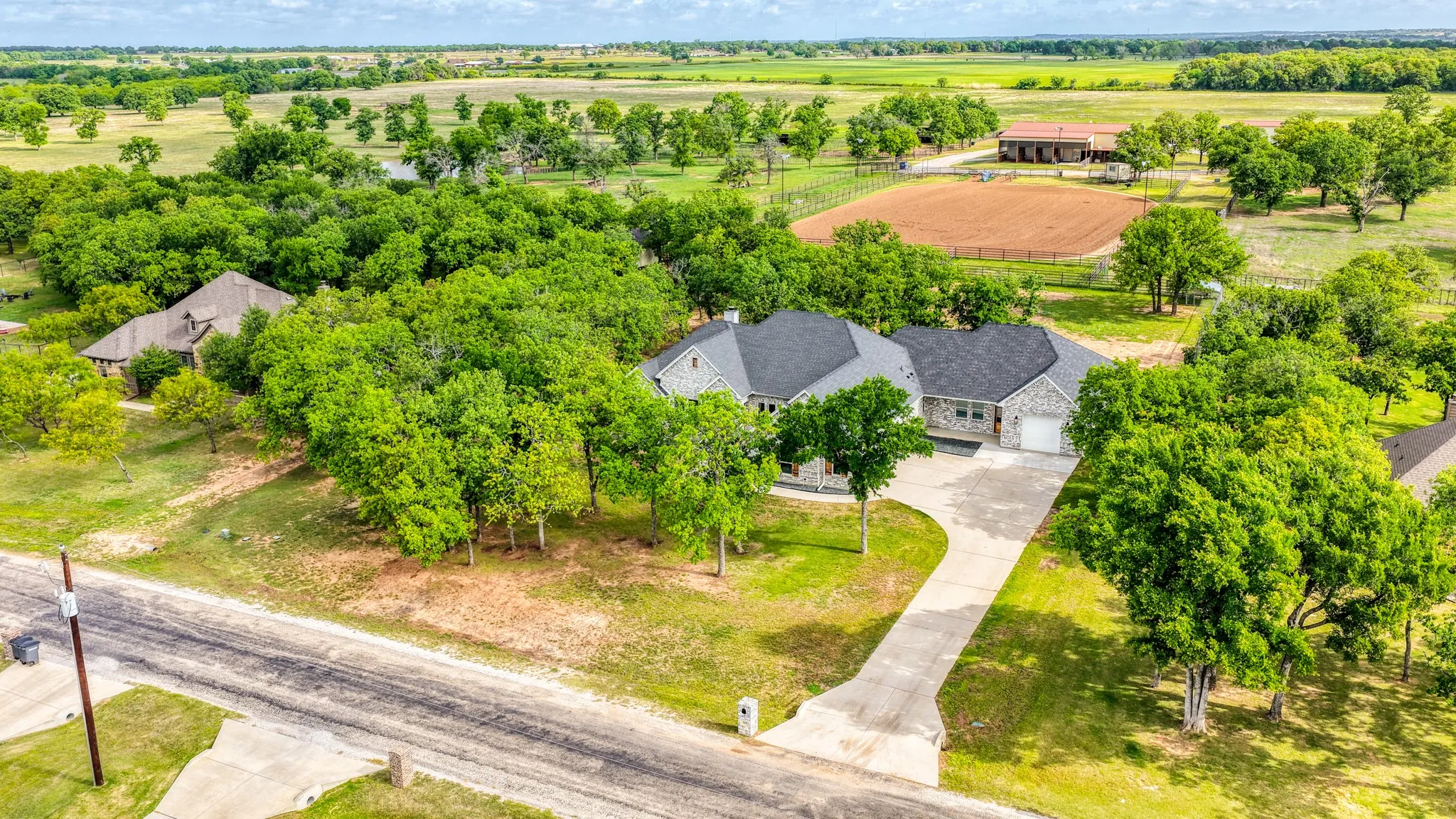 Aerial view of sparsely populated area