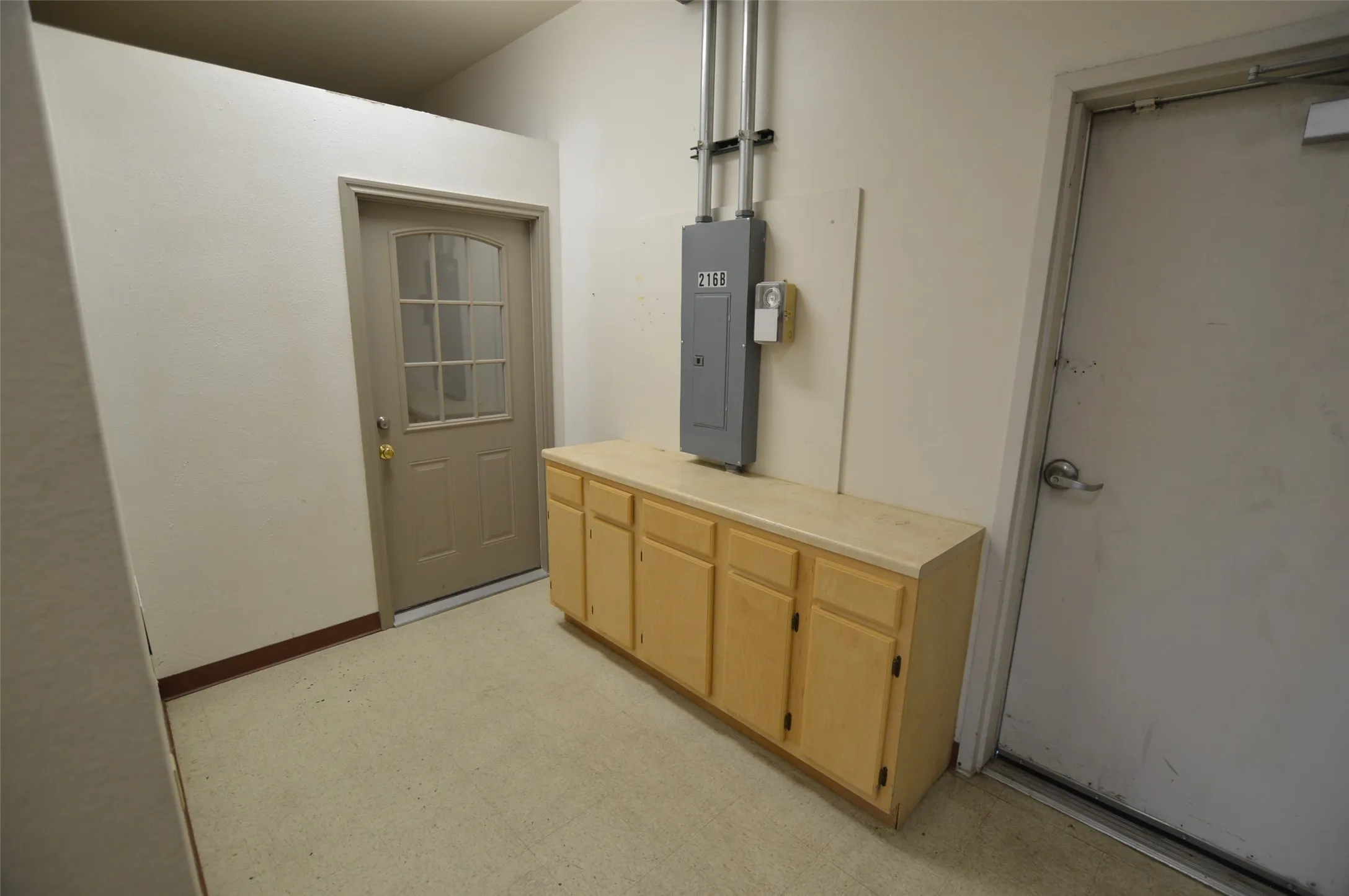 Counter and storage in back