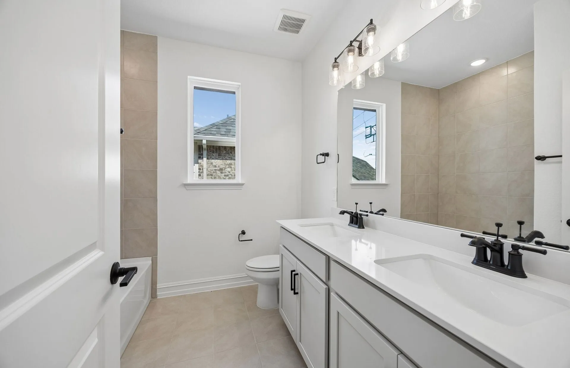 Secondary bath with double vanity