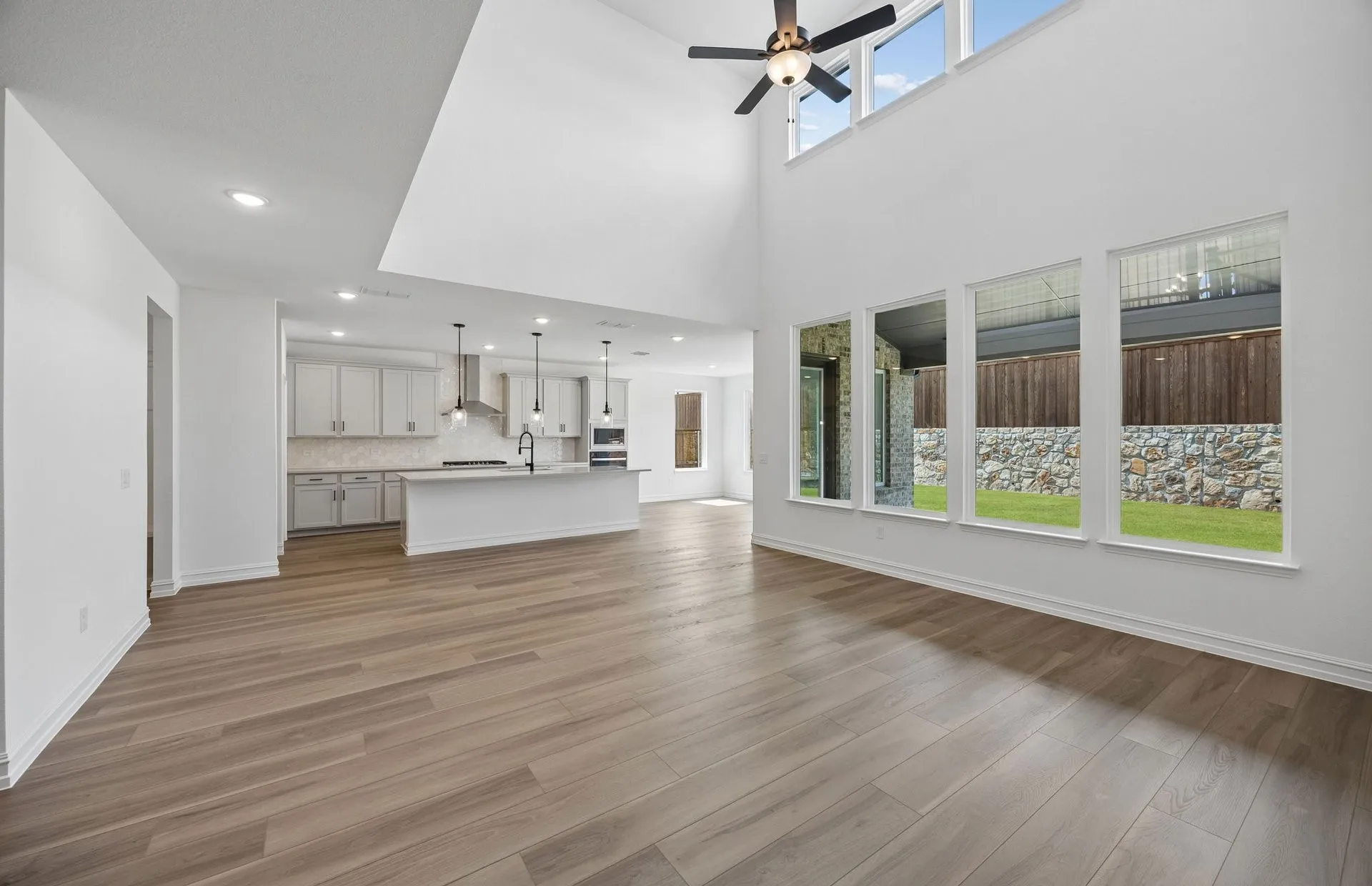 View of kitchen from living room