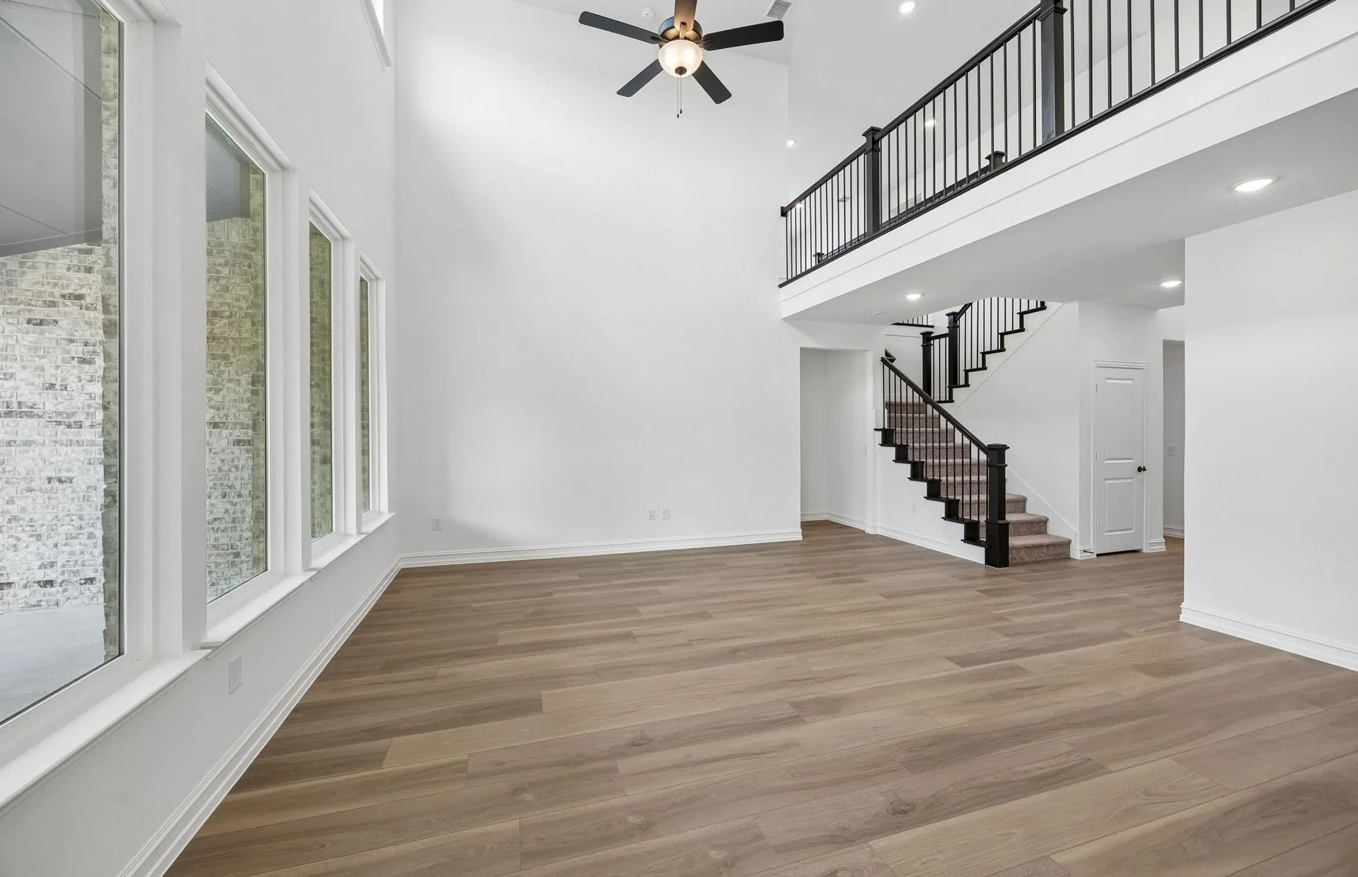 Soaring ceilings in living room