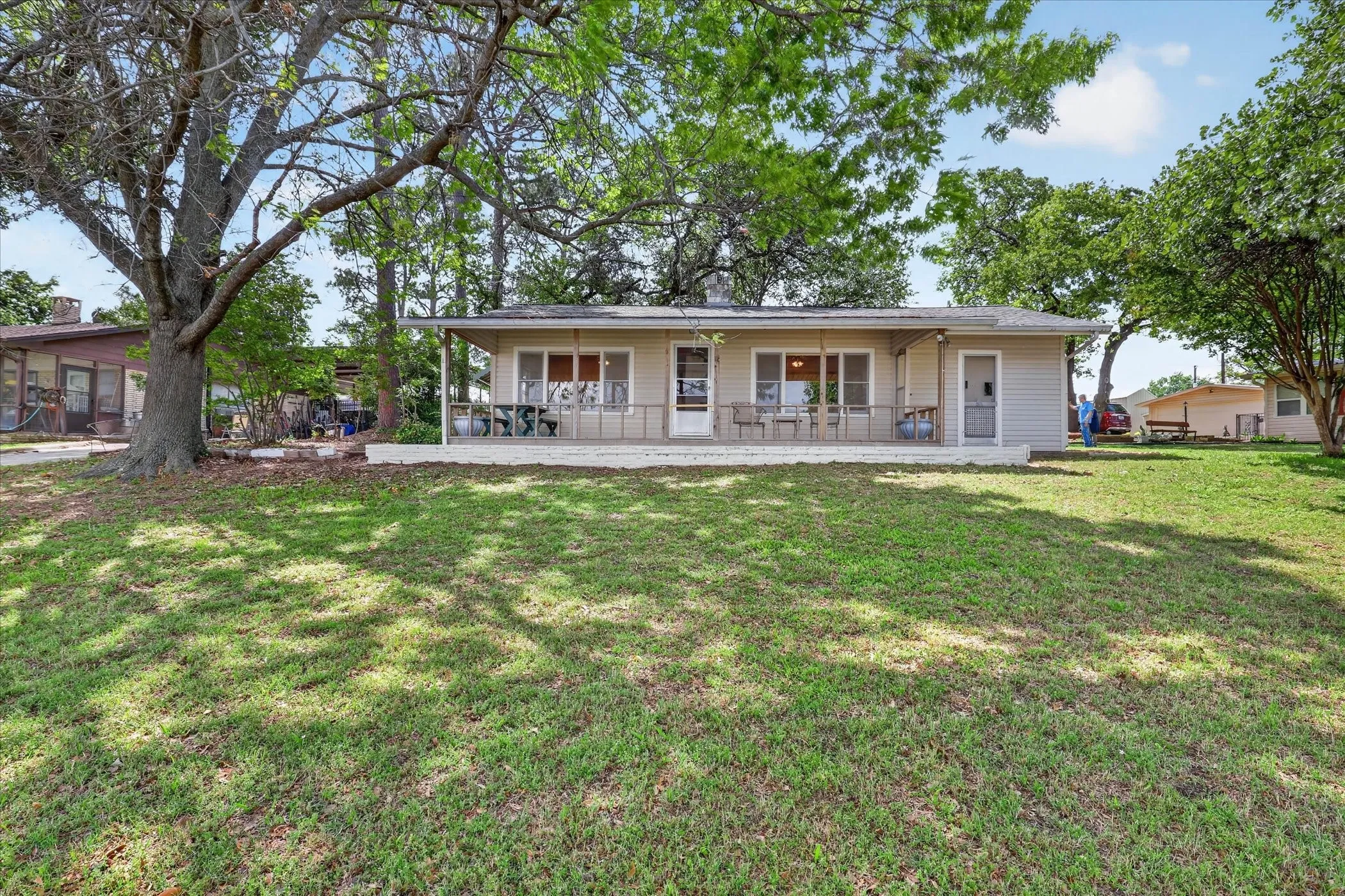 Front view of house with a covered porch