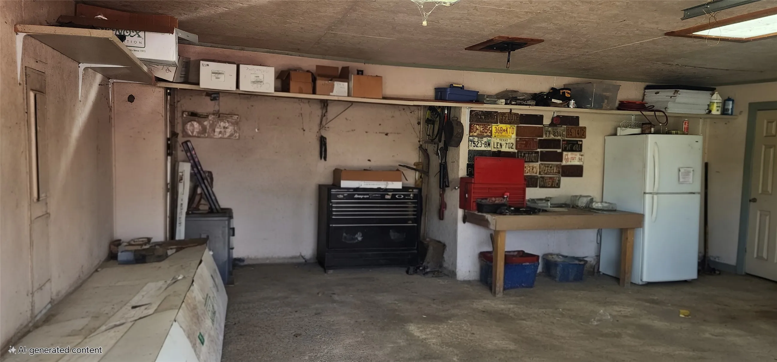 Storage room with a garage