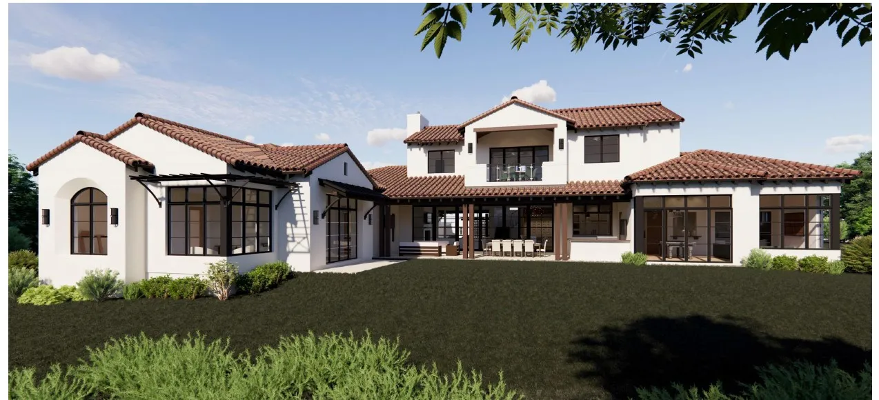Rendering of Back Elevation of Home.