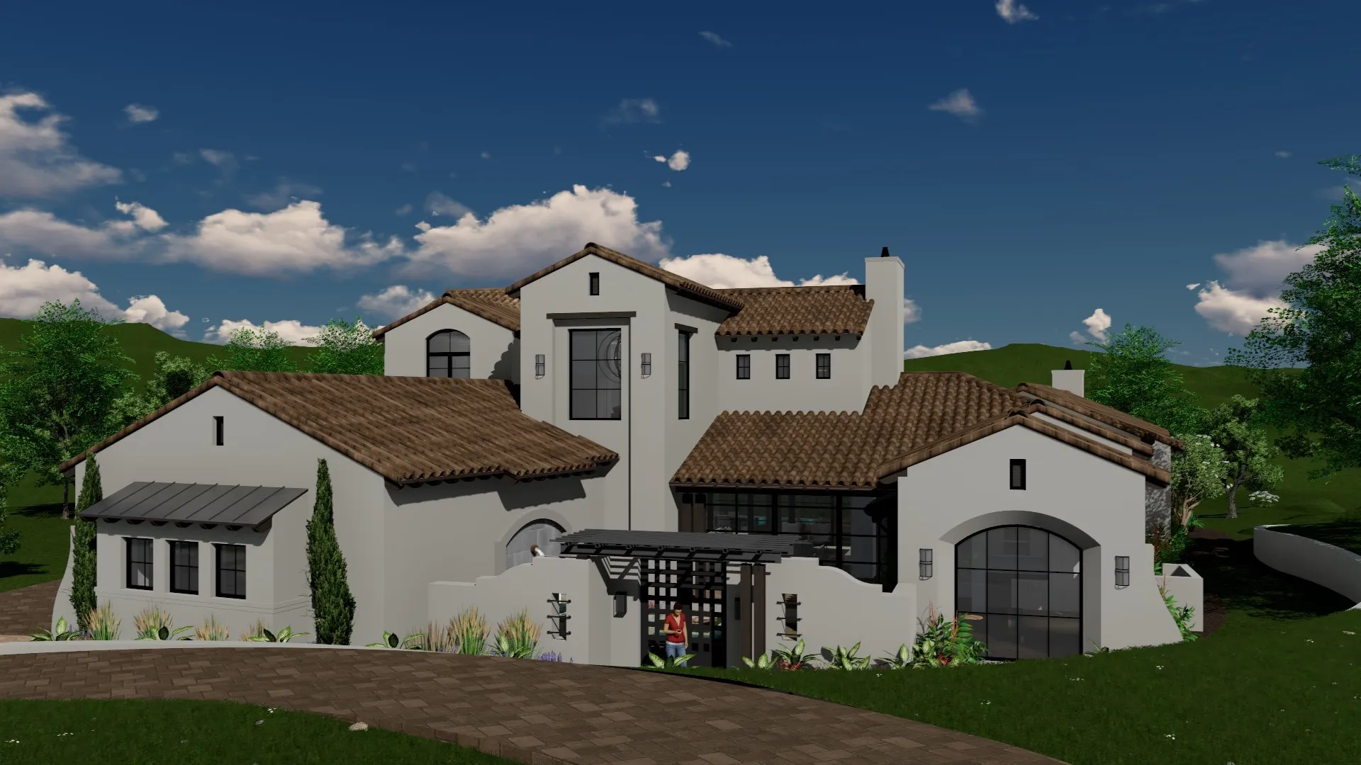 Rendering of Front Elevation of Home.