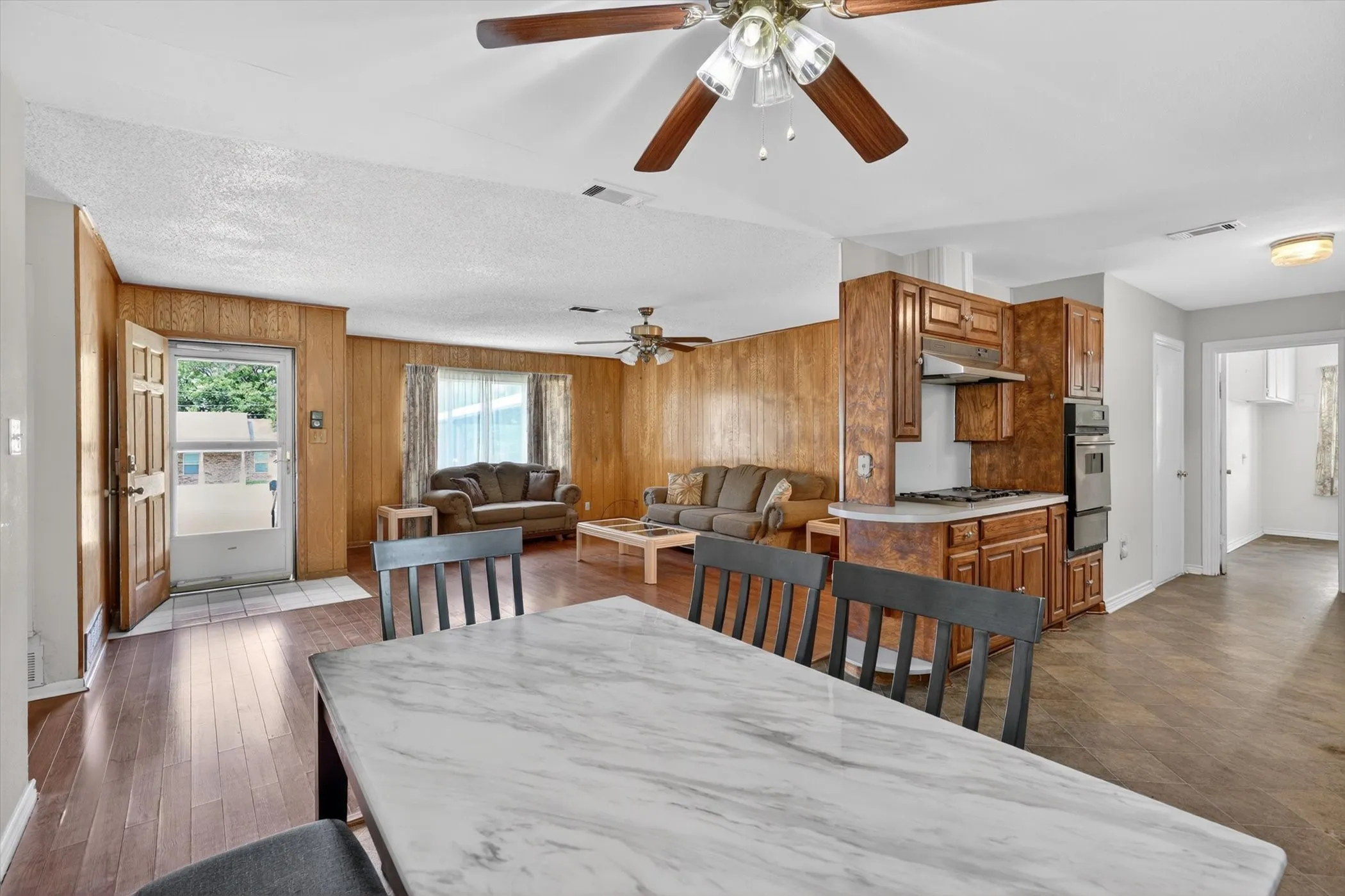 Corner view of Dining overlooking Living Rm