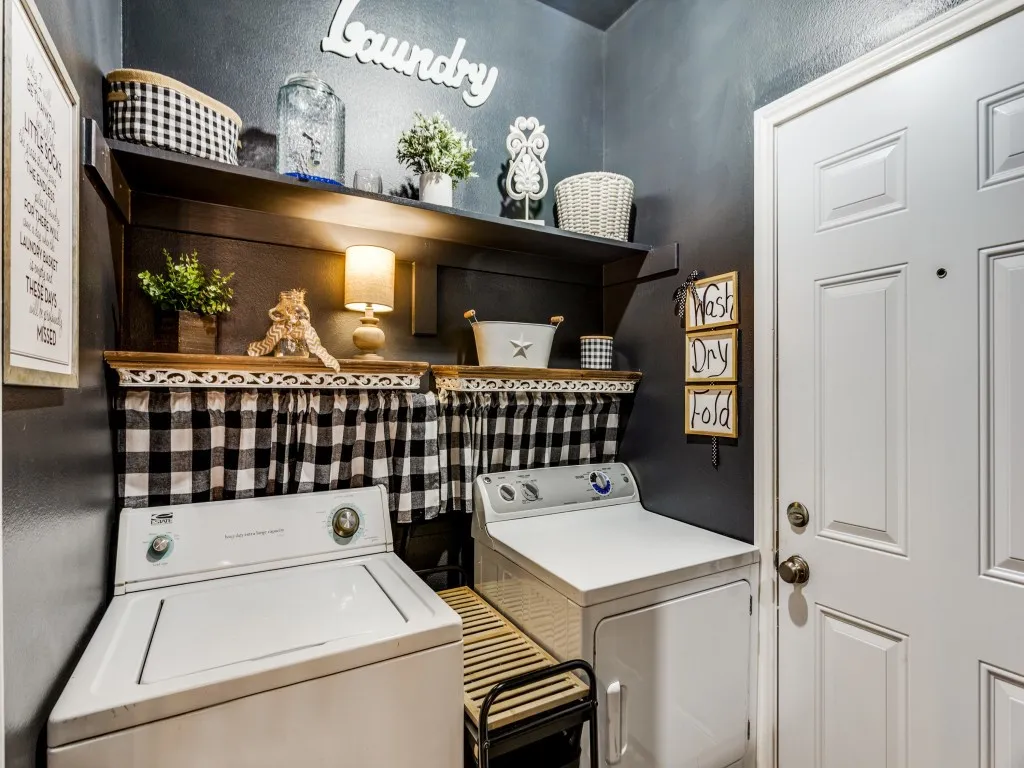 Laundry area featuring washing machine and dryer