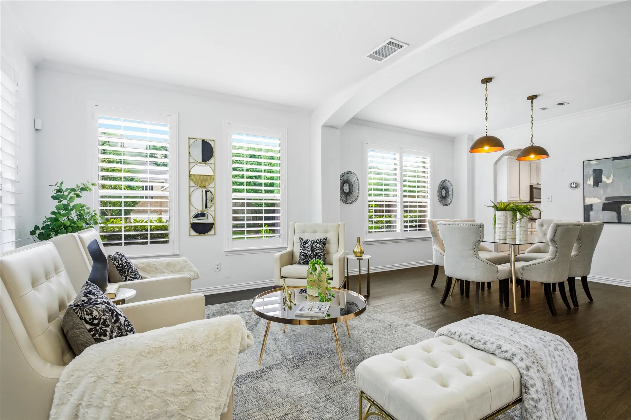 Formal/sitting living area with dining room combo. Off to the left upon entering front door.
