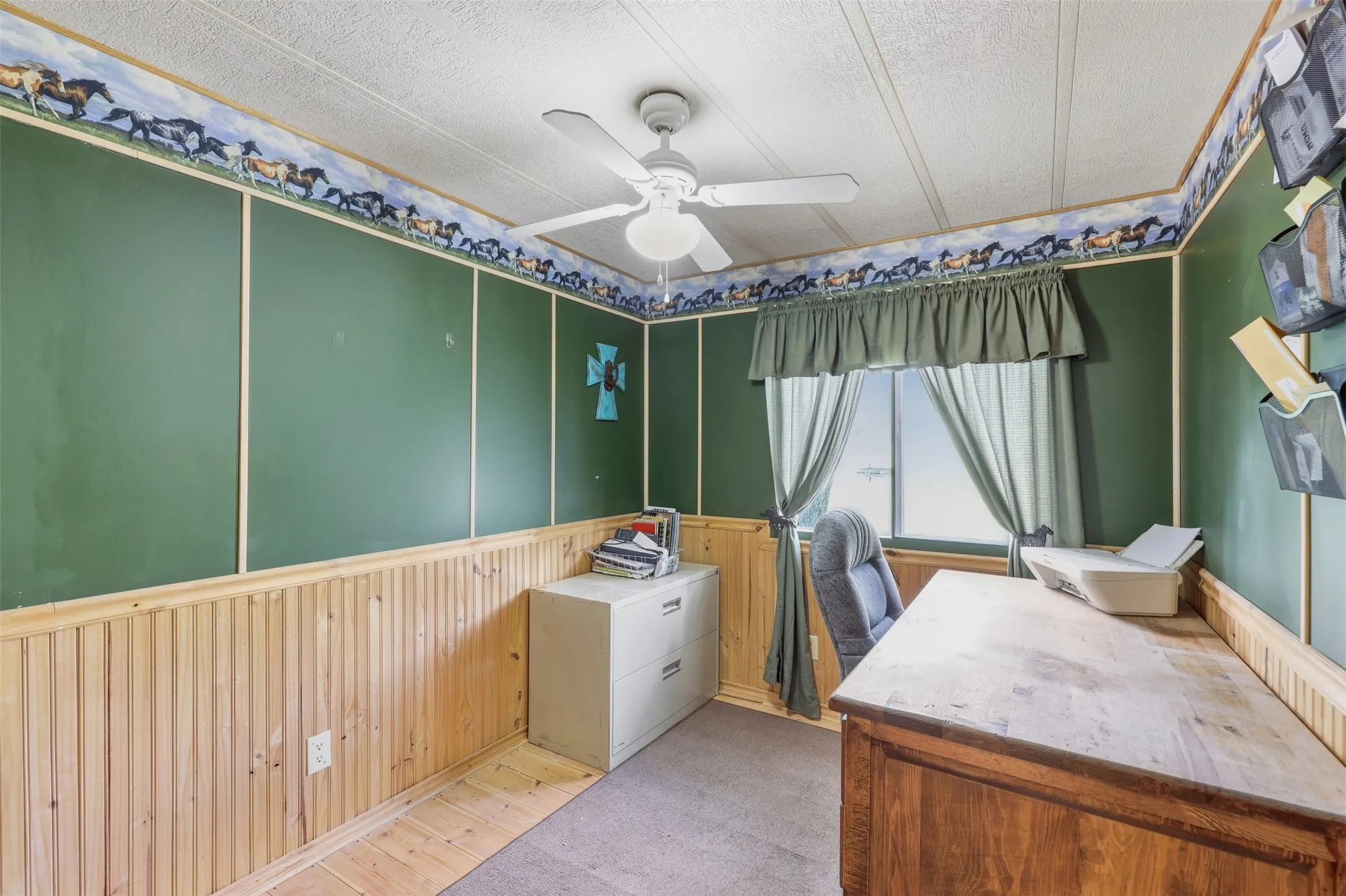 Guest bedroom currently being used as an office.