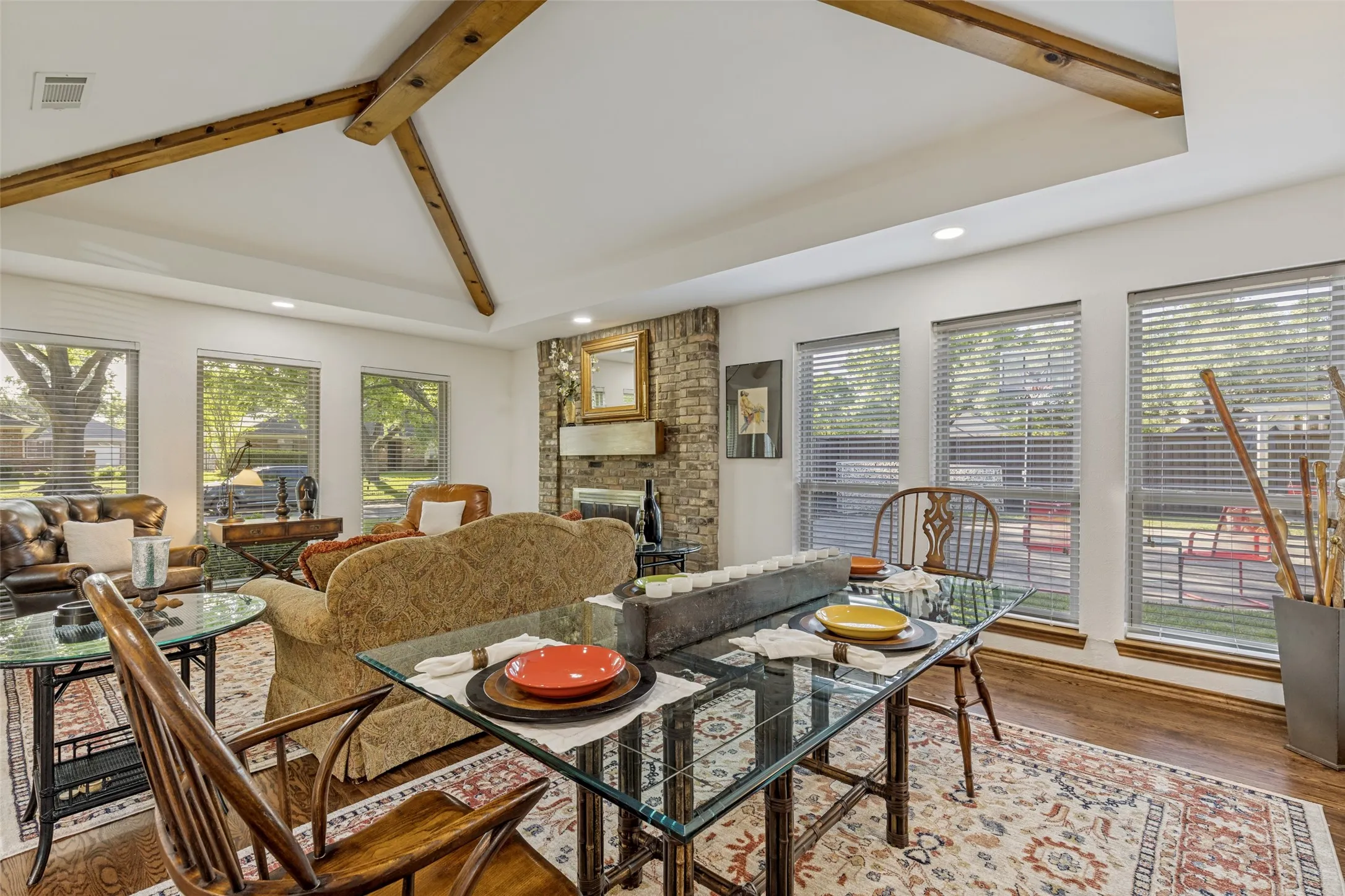 Formal Dining Area with large windows overlooking the back yard.