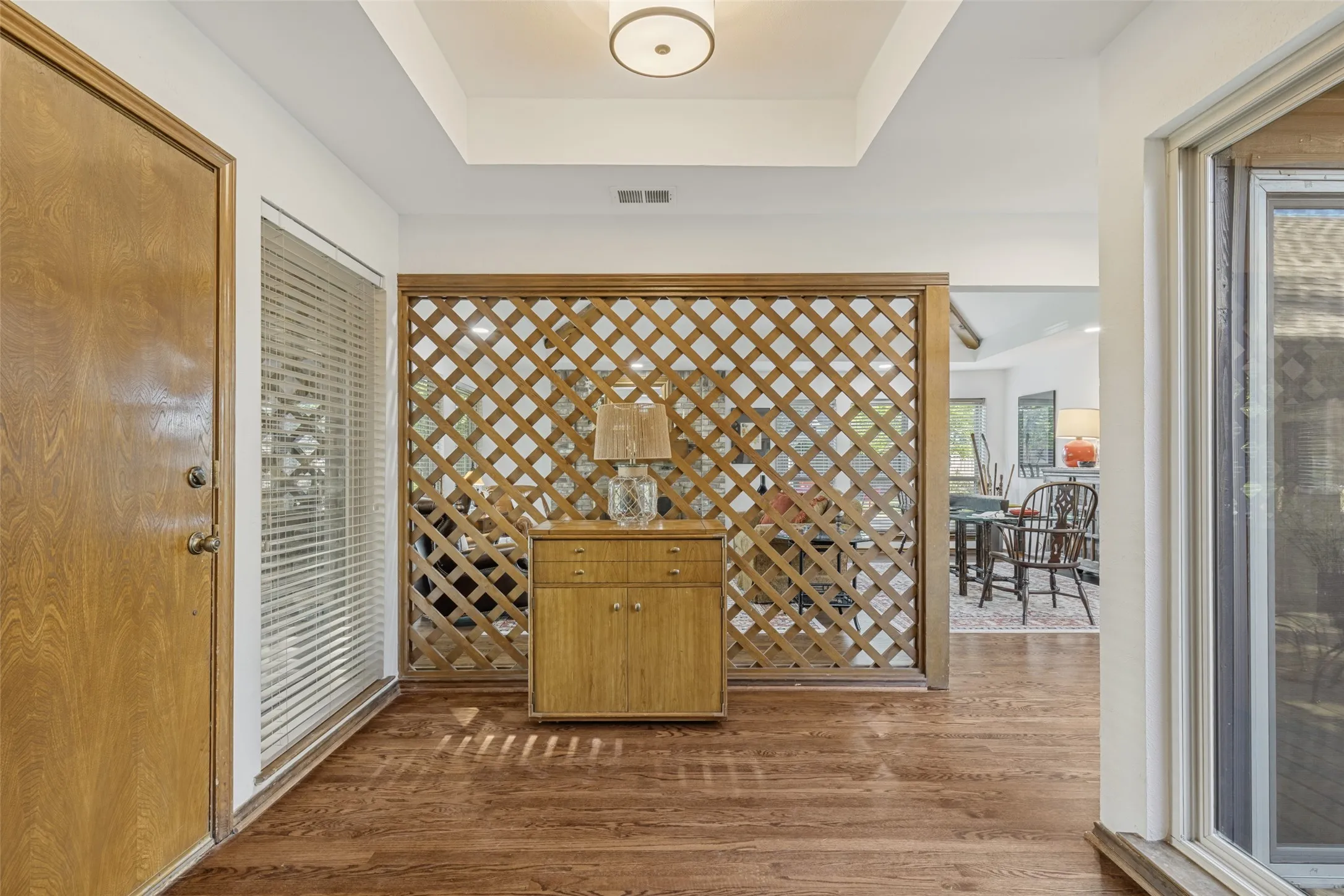 Nice Foyer with hardwood flooring