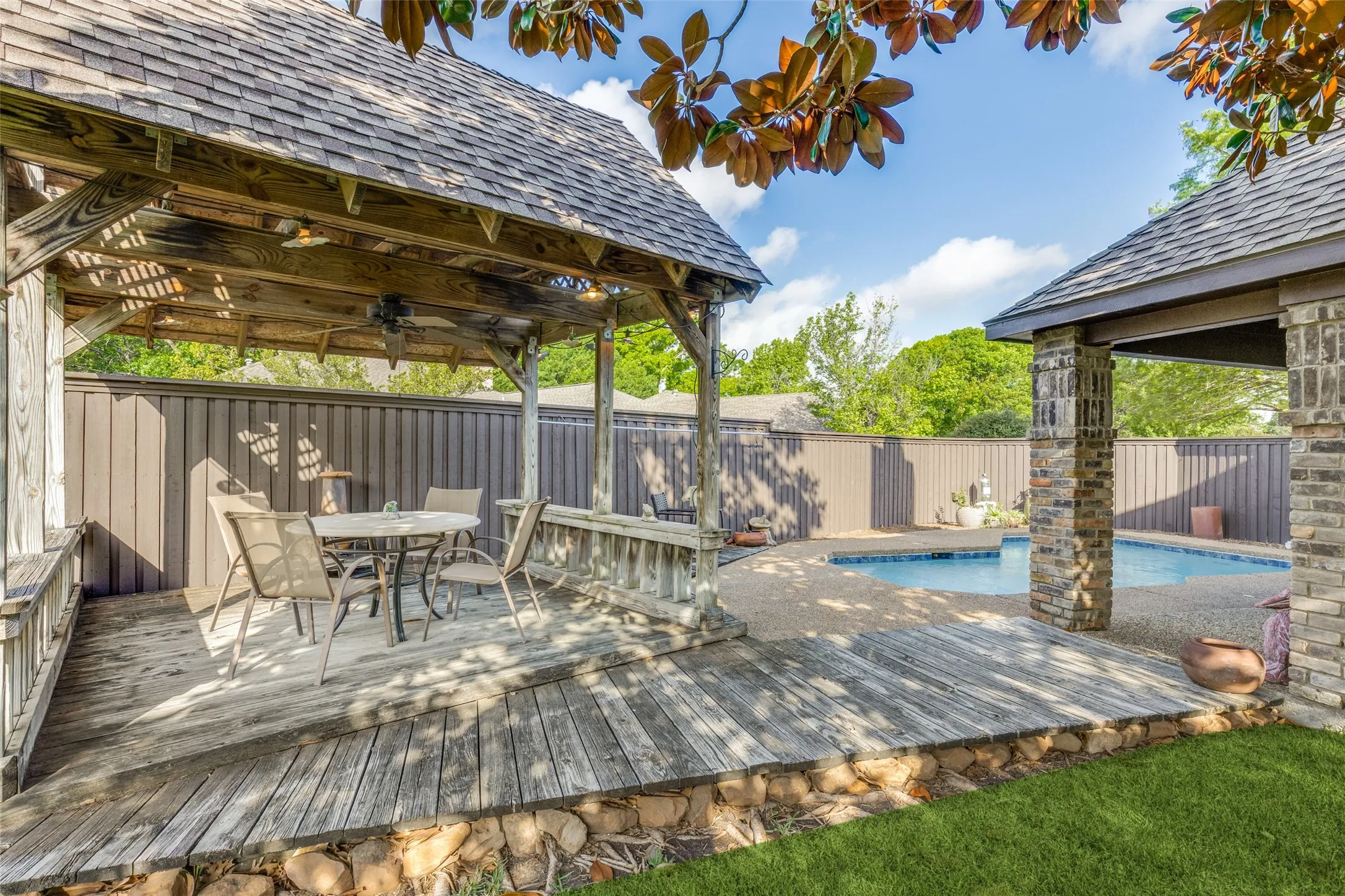 Gazebo in back yard next to pool. Perfect for the family cookouts by the pool