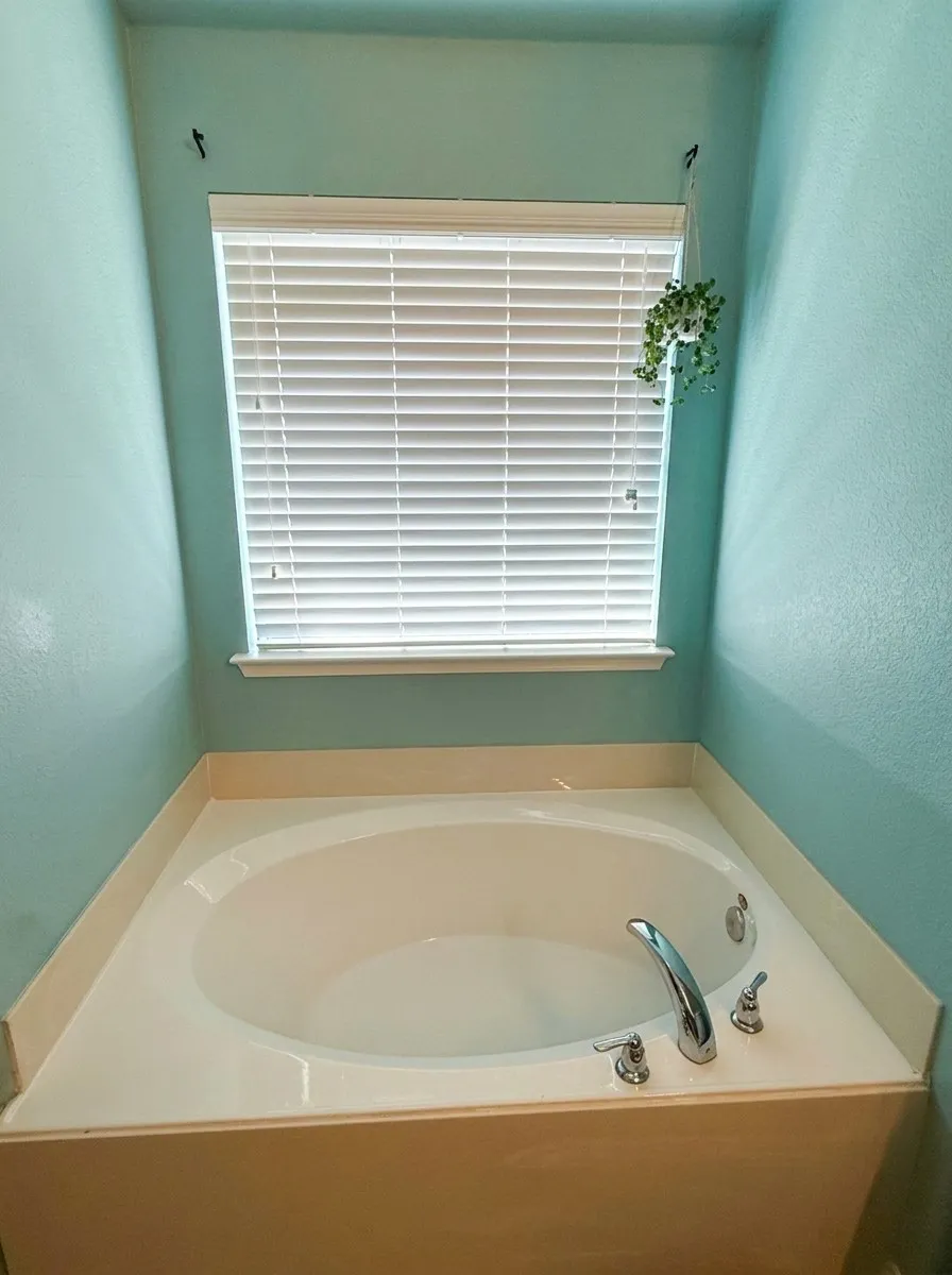 Large garden tub in primary bath.