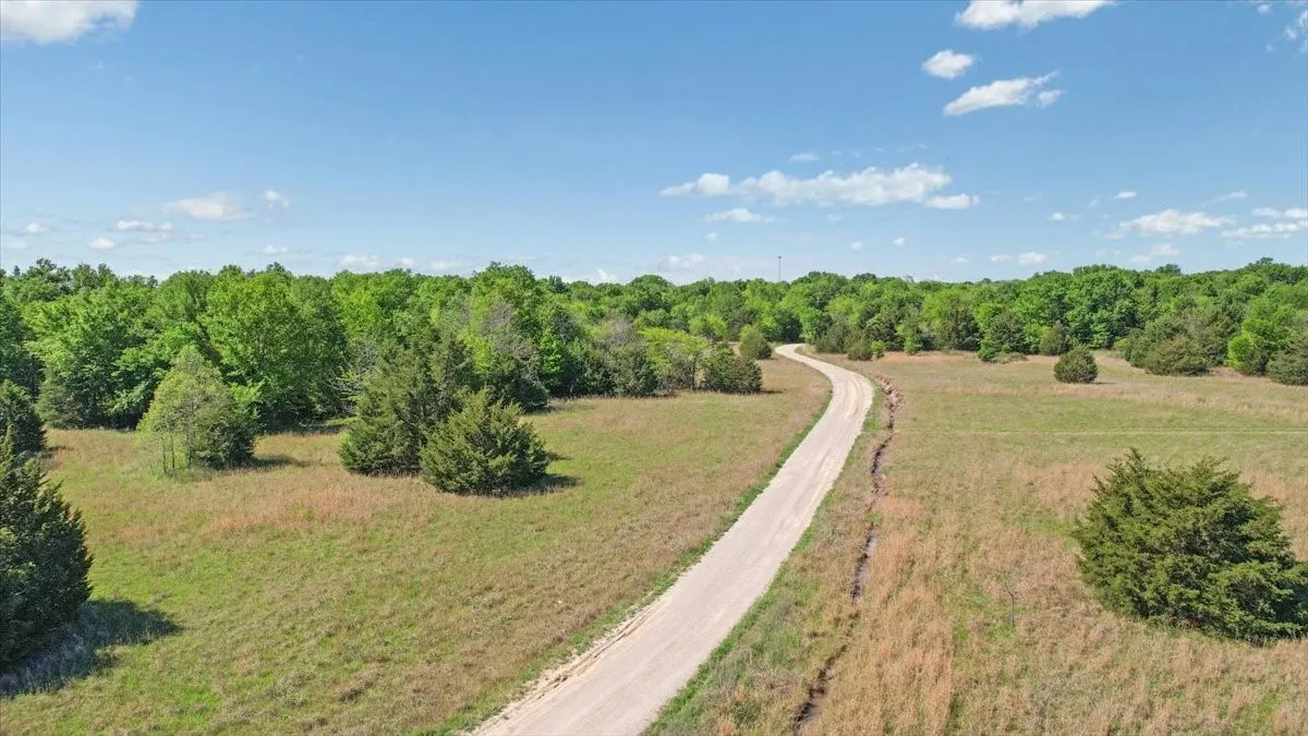 View of dirt / gravel road with a rural view