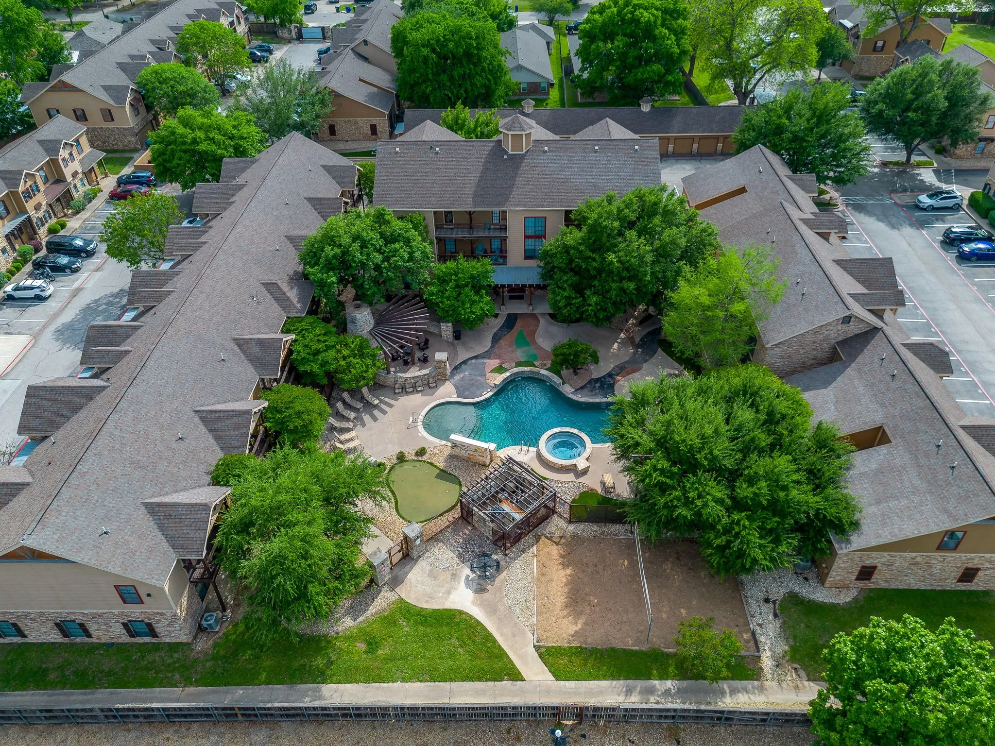 Aerial view of residential area
