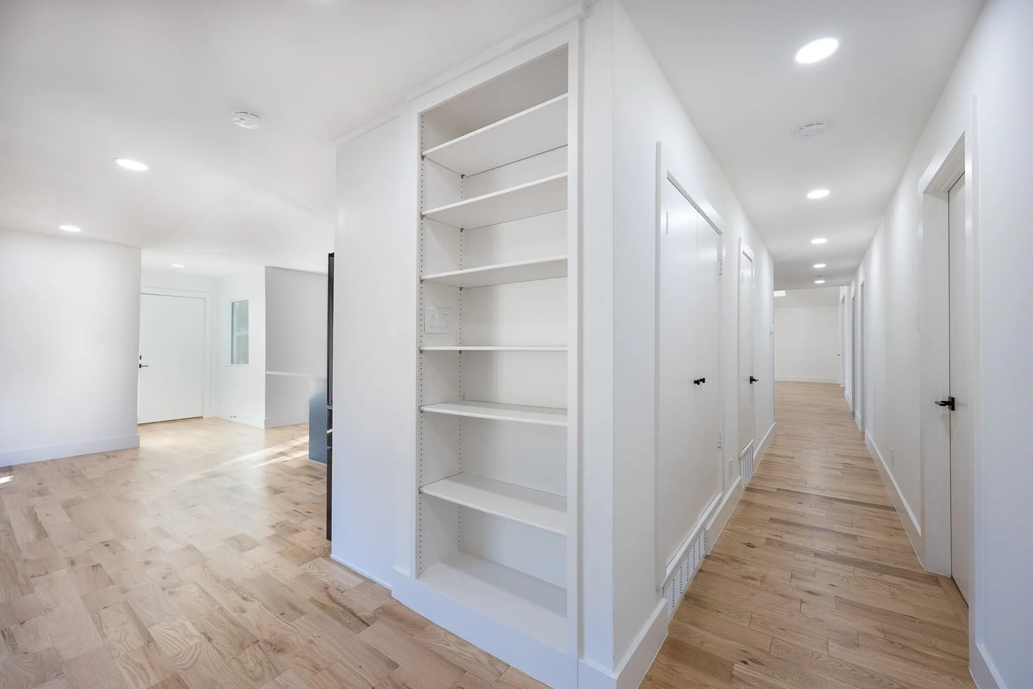 Thoughtful storage and workspace off the kitchen