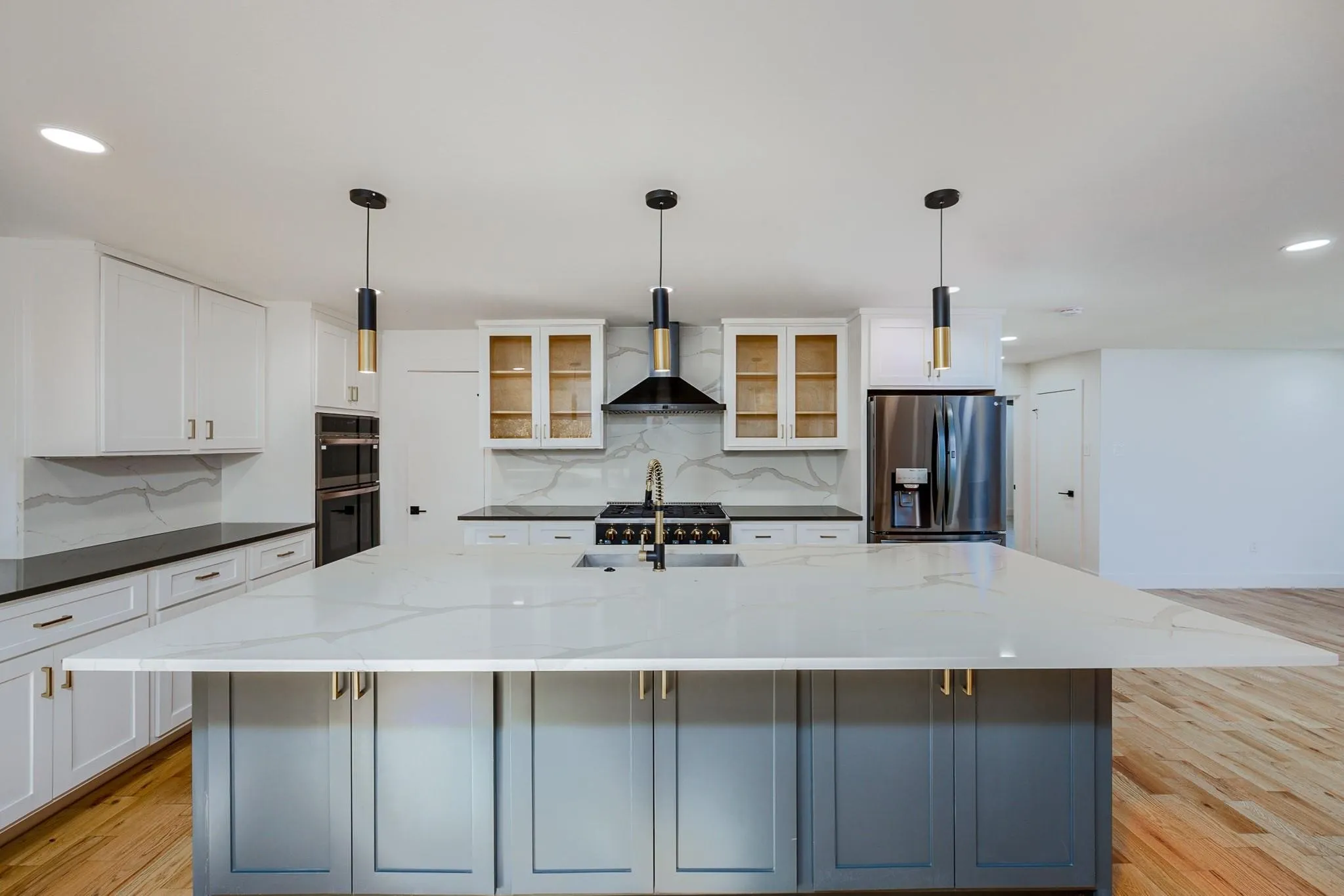Crisp white cabinetry with abundant storage