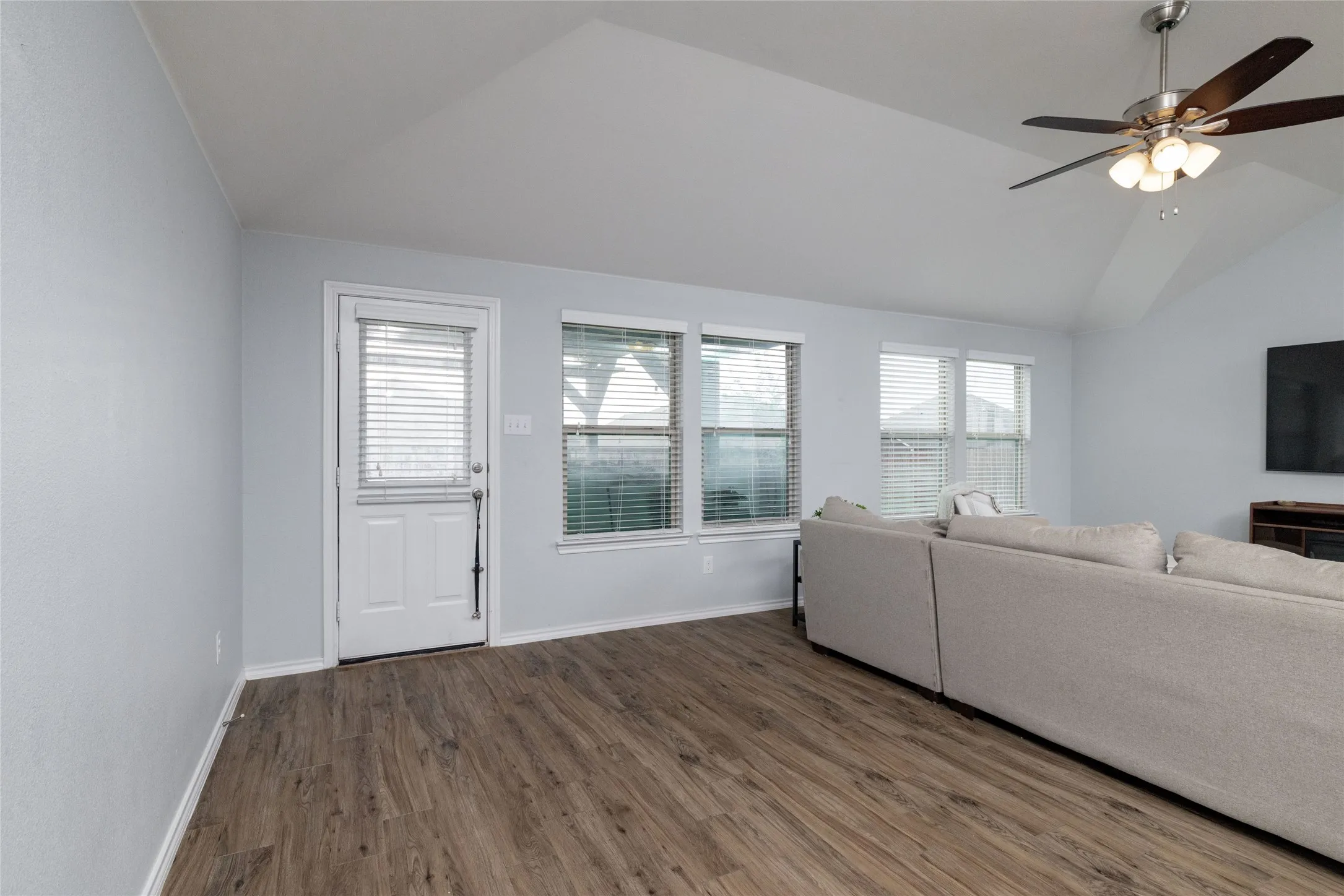 Living area with back door