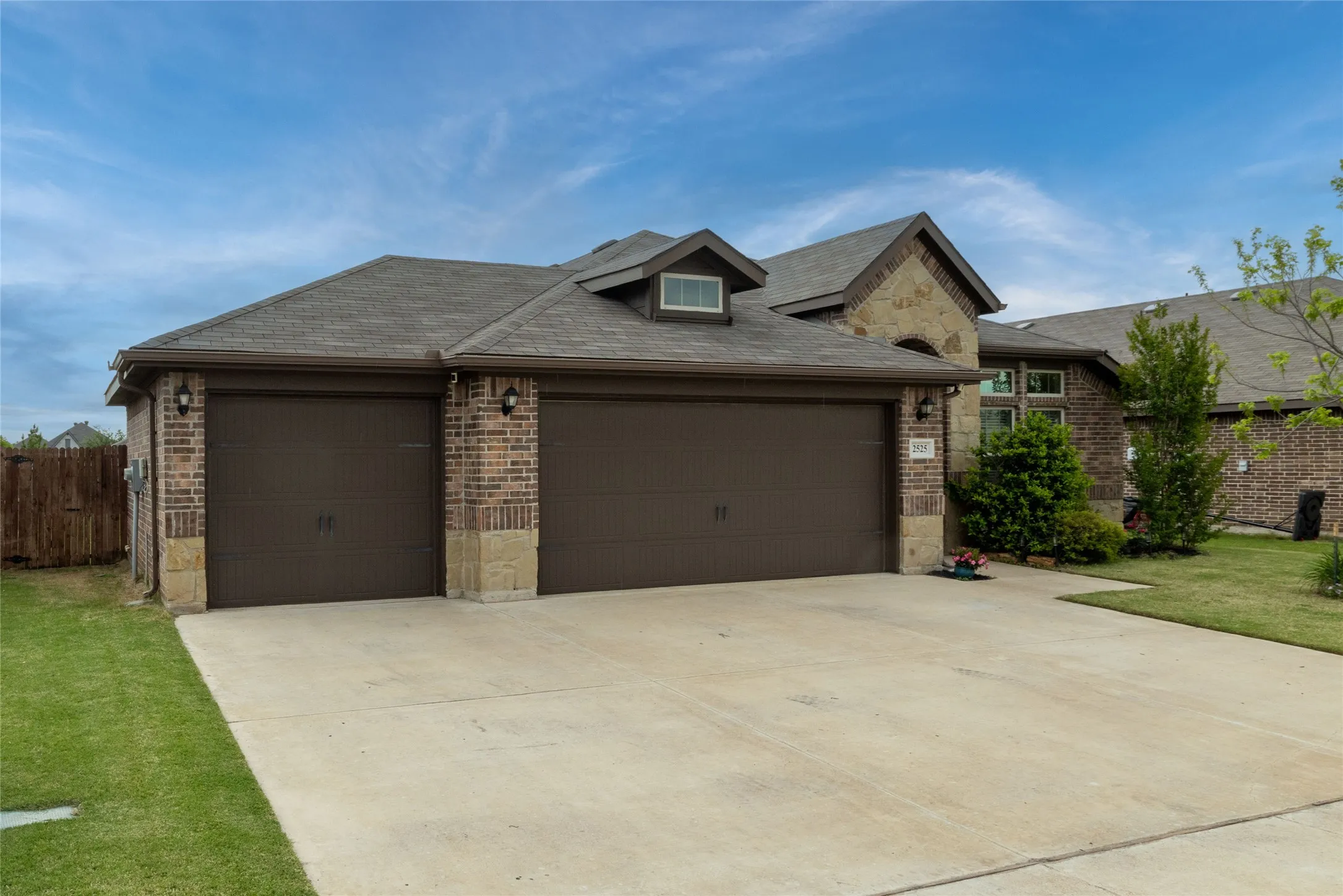 Front side view of house