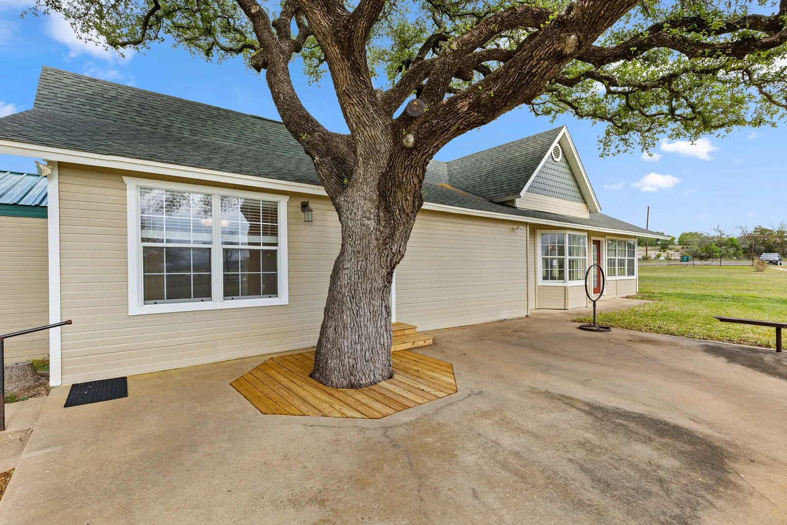 Large back patio