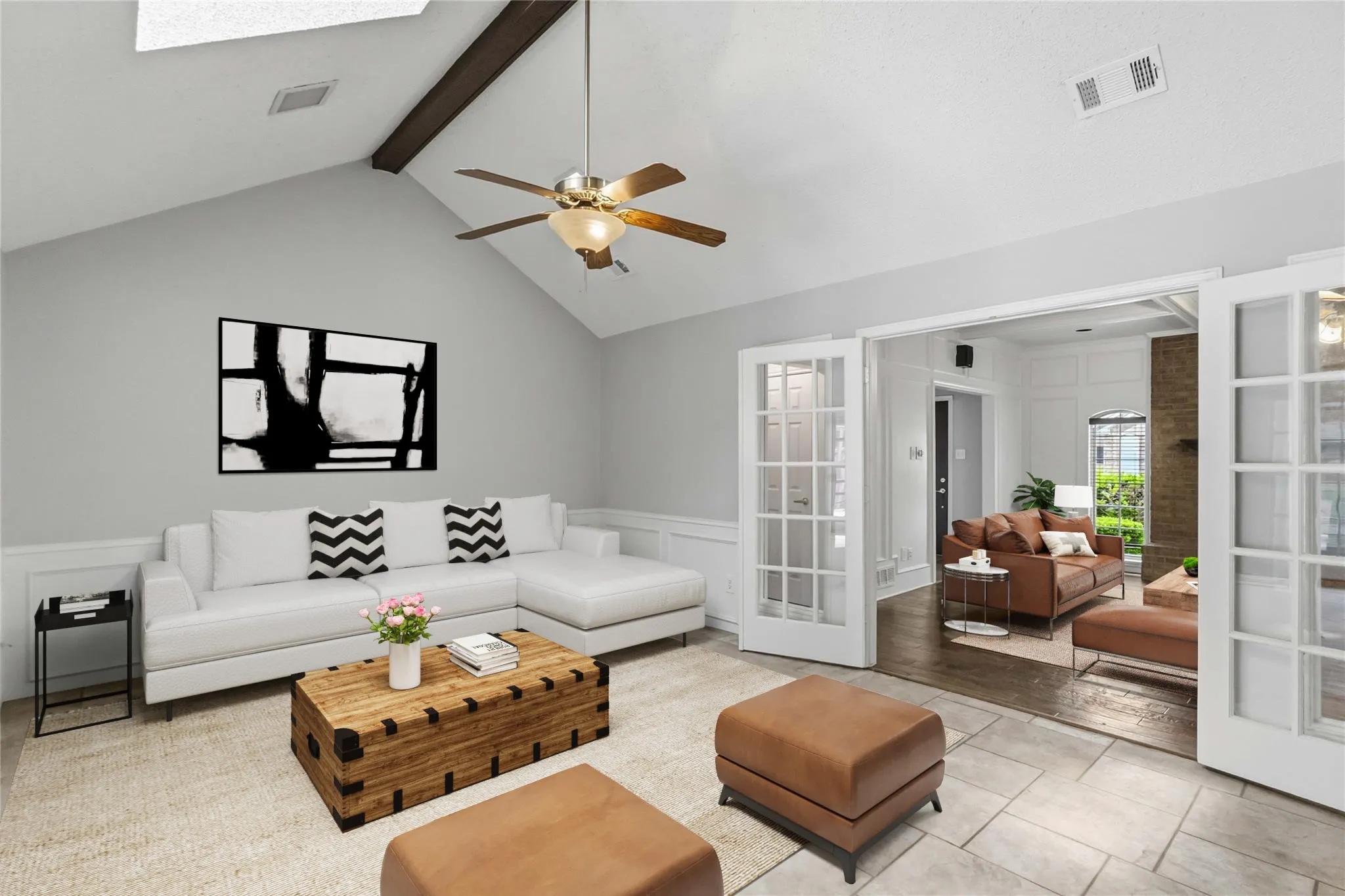 Additional flex or living space at 200 Sunny Crest Dr, Murphy TX in the Timbers 3 community with tile flooring and open layout.