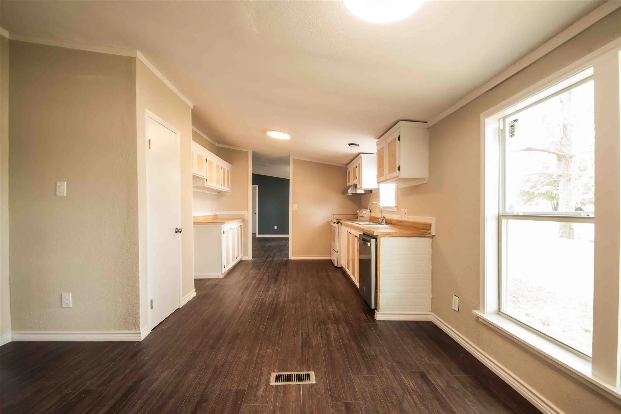 View of kitchen from the dining area