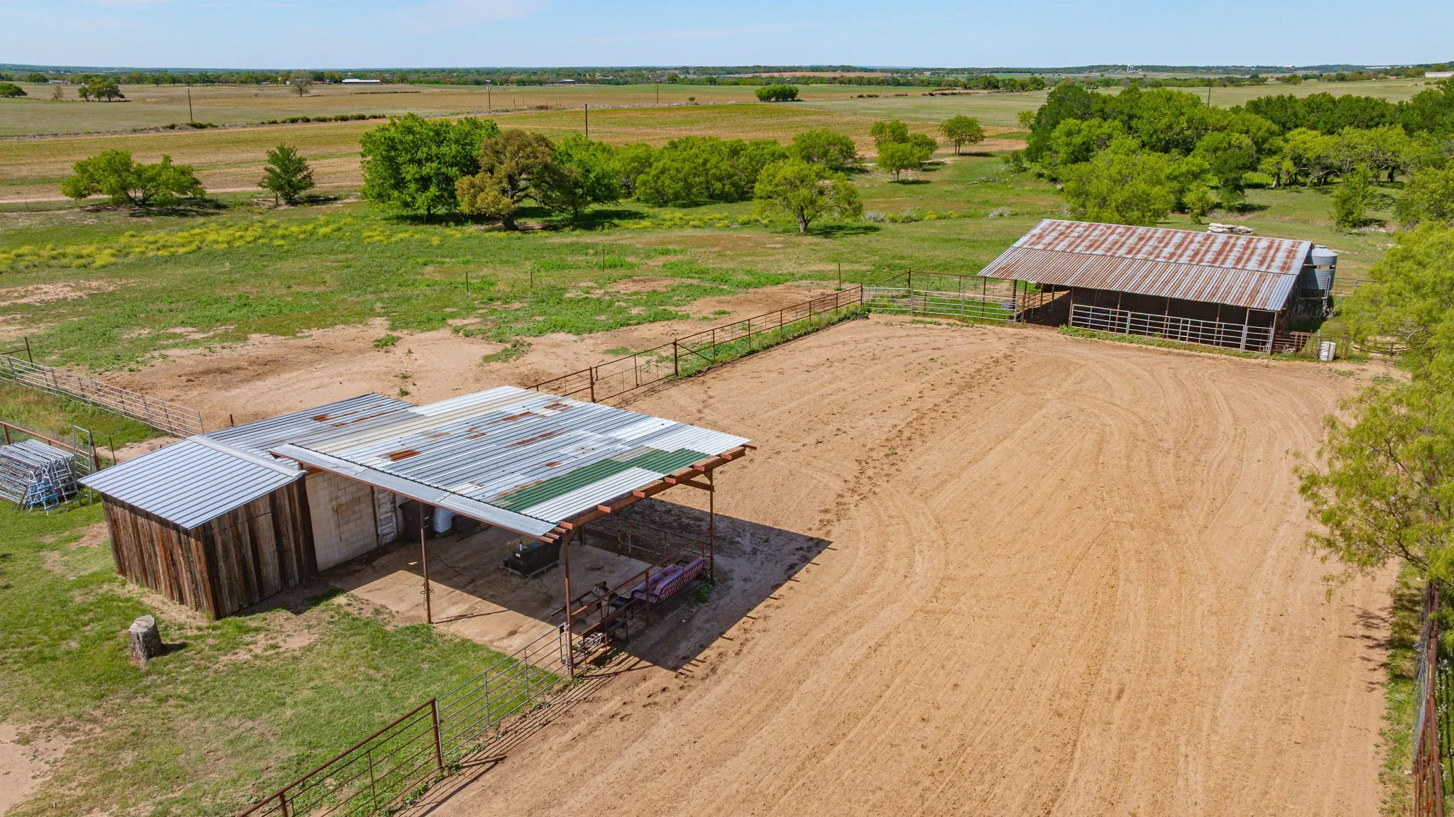 Aerial view of sparsely populated area