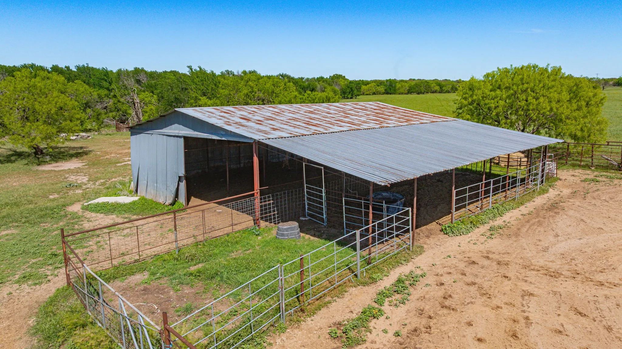 Horse barn with a rural view