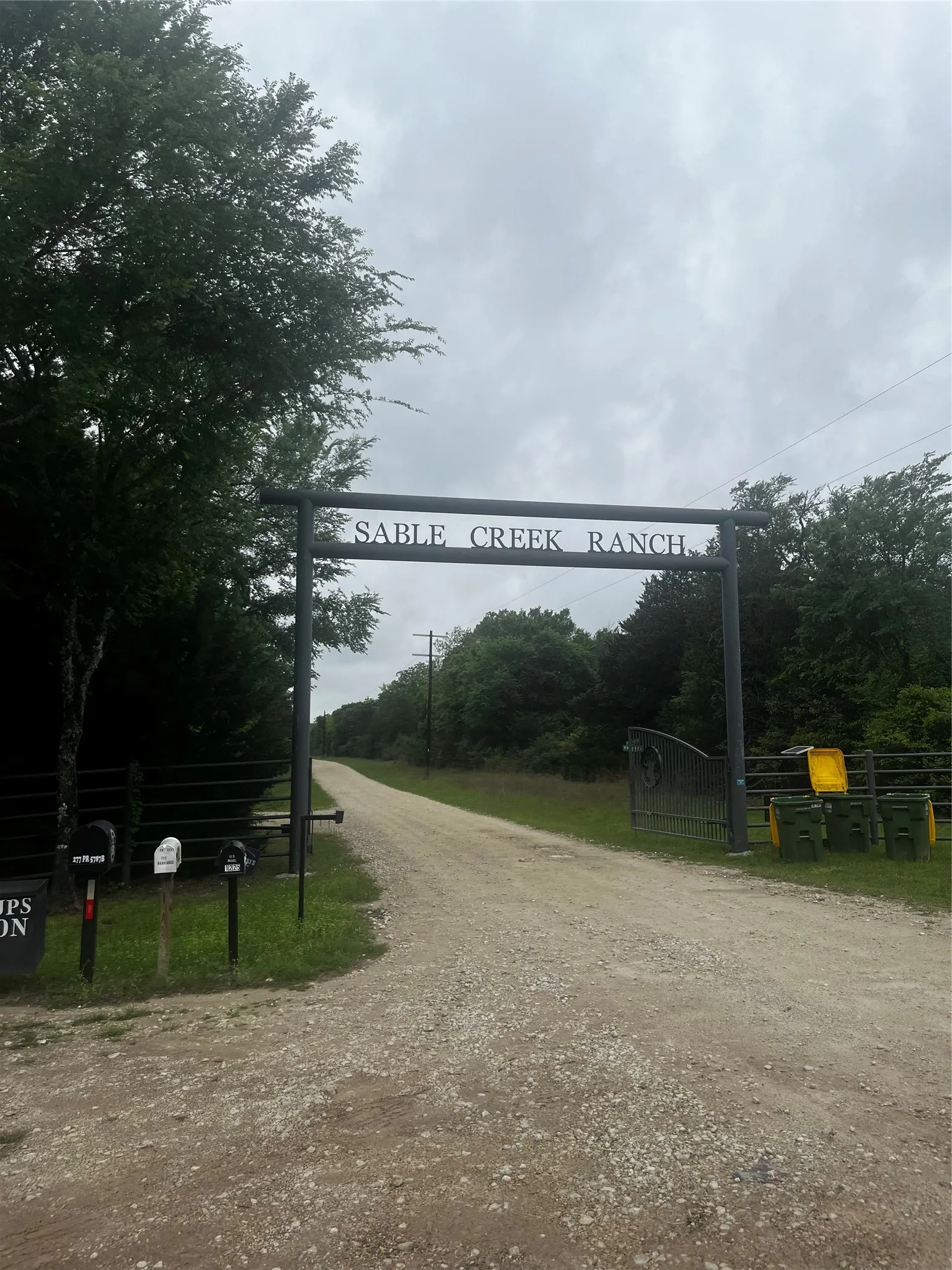 Sable Creek Ranch gate to enter onto Private Road 5787