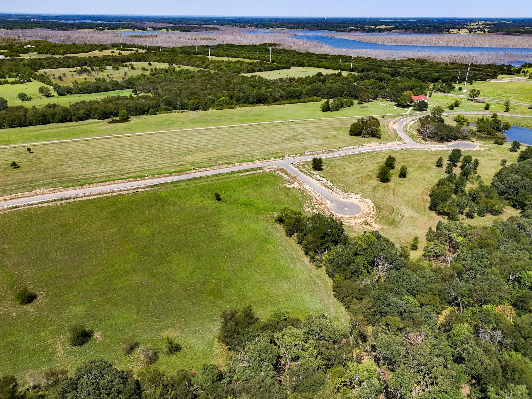 Aerial view of a large body of water