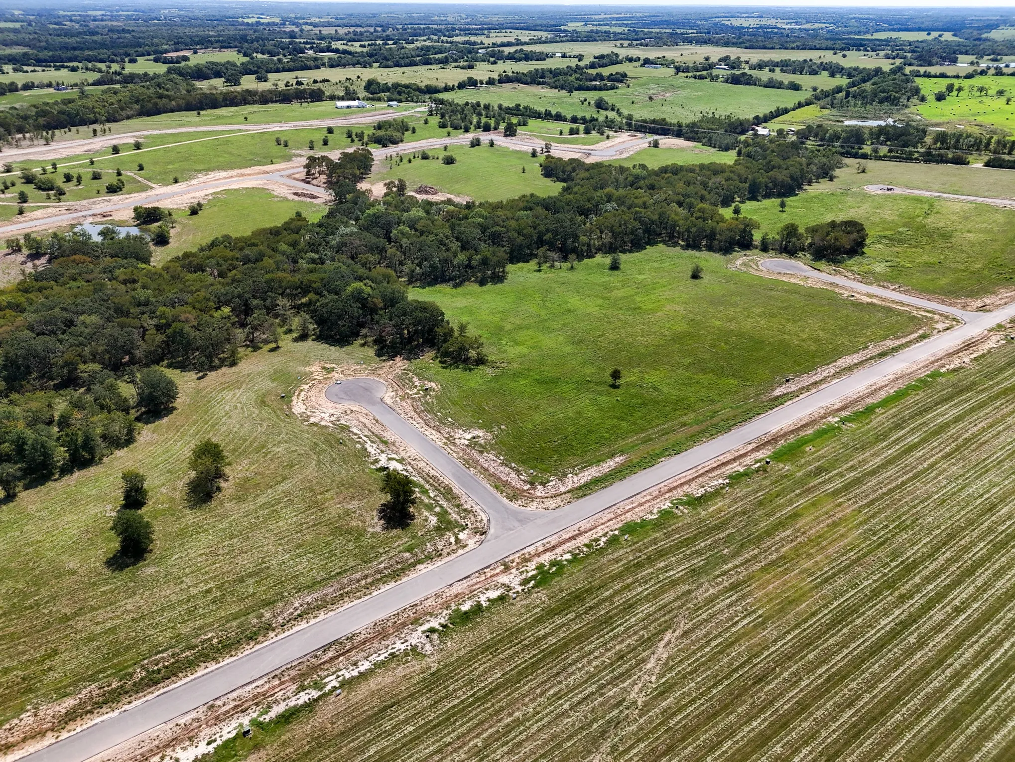 Aerial view of sparsely populated area