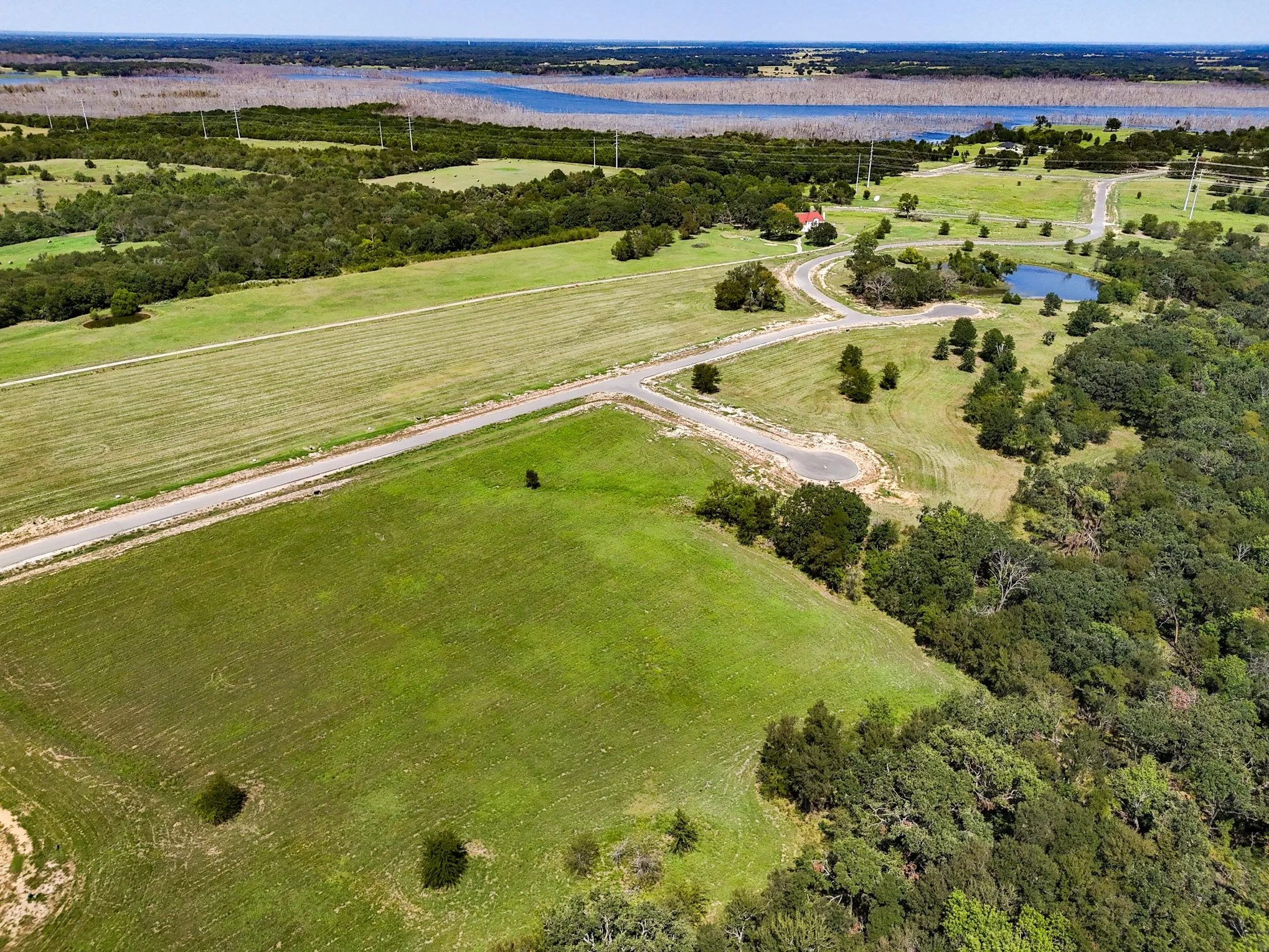 Drone / aerial view of a nearby body of water