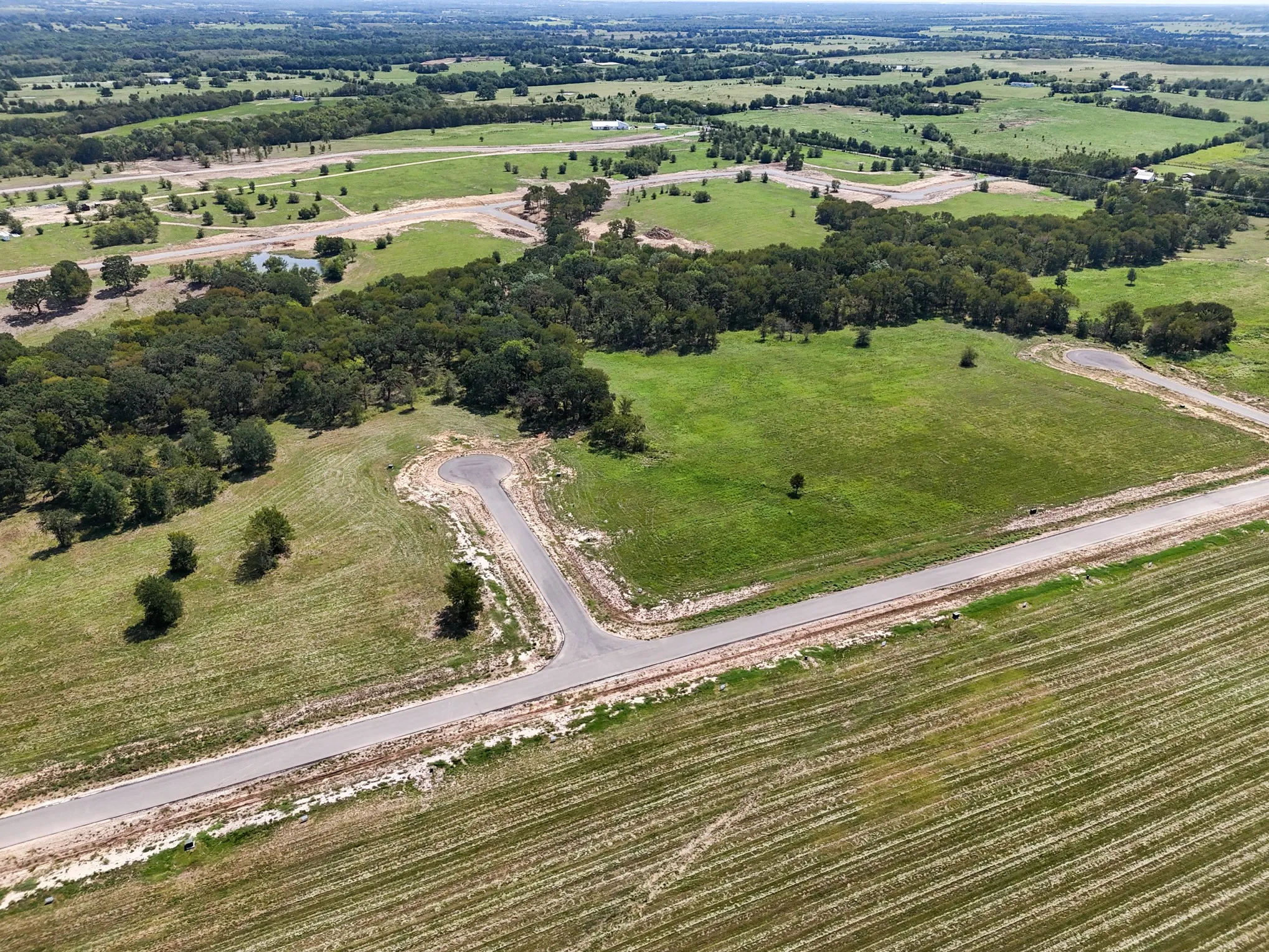 Aerial view of sparsely populated area