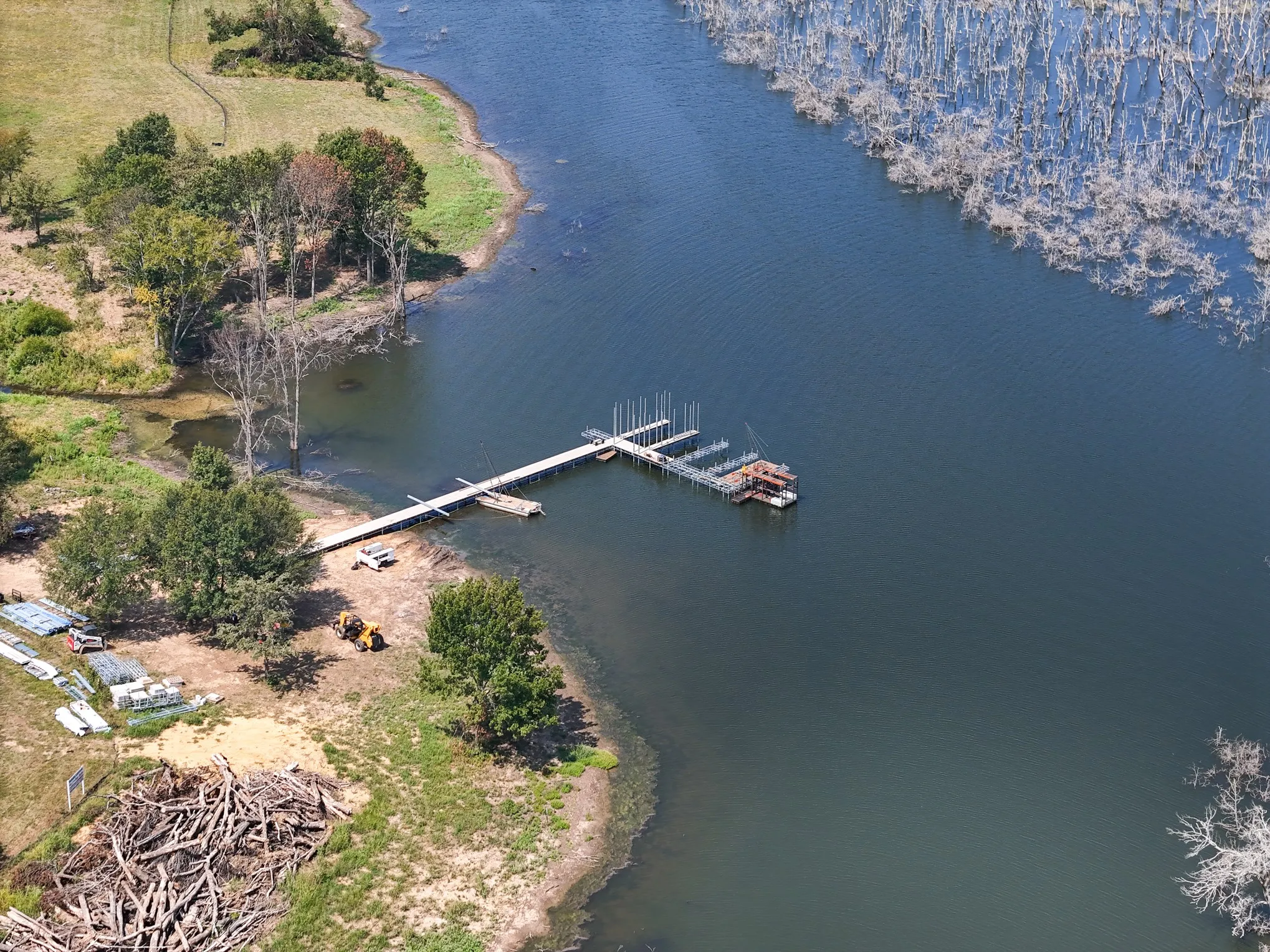 Bird's eye view of a large body of water