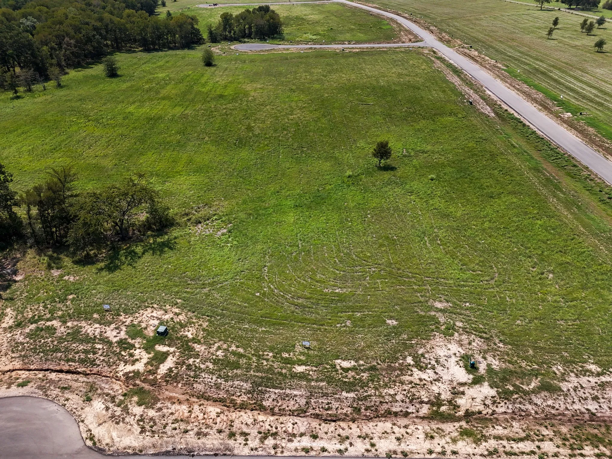 Aerial overview of property's location with rural landscape