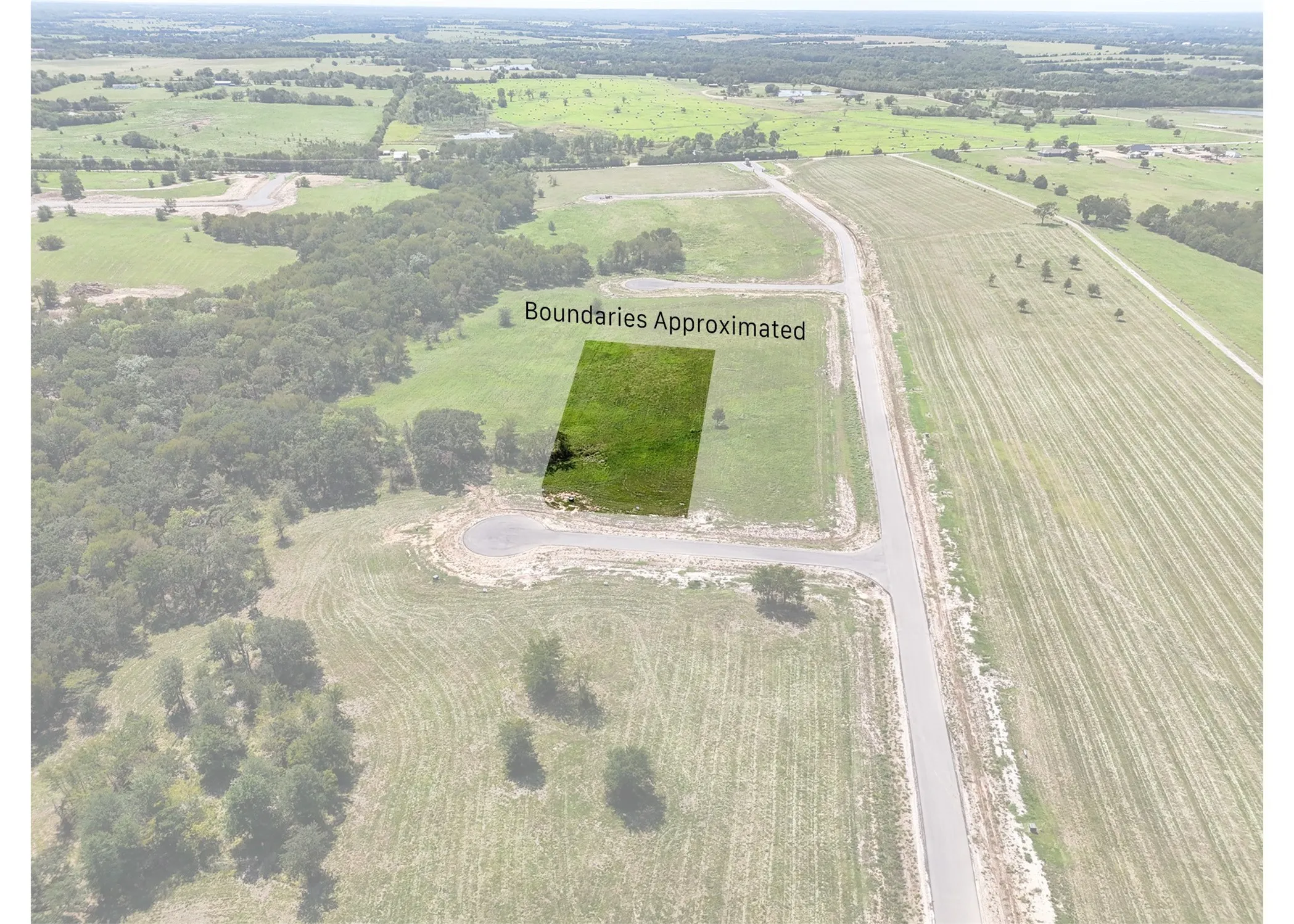 Aerial view of sparsely populated area