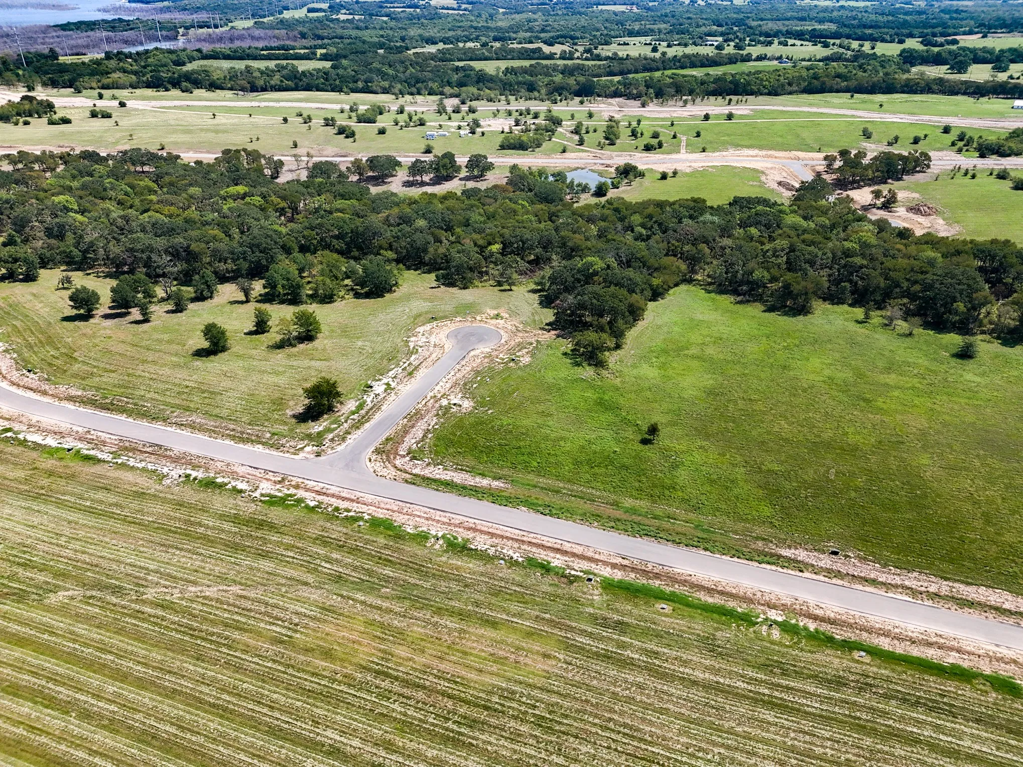 Aerial view of sparsely populated area