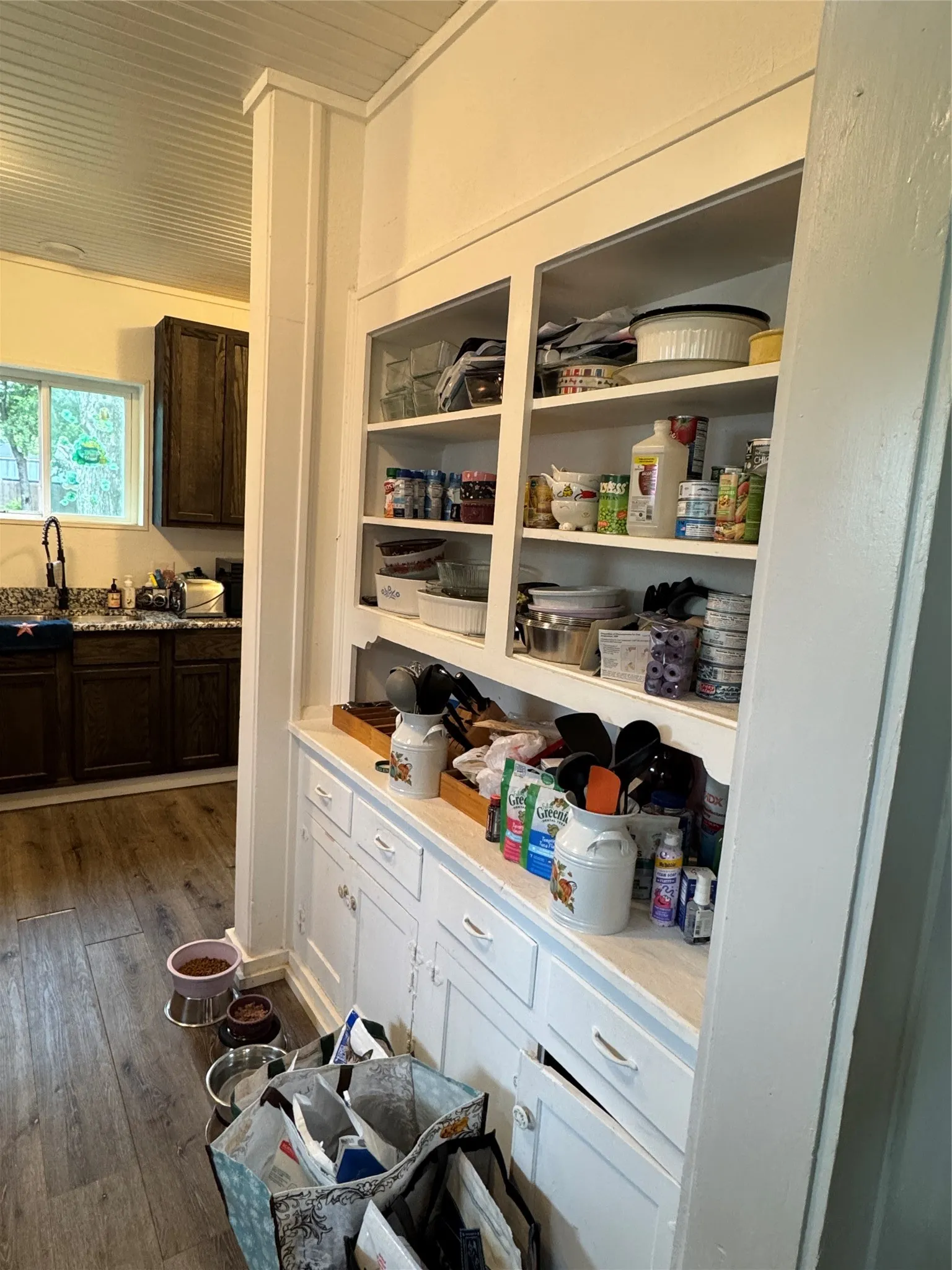 Storage area with a sink
