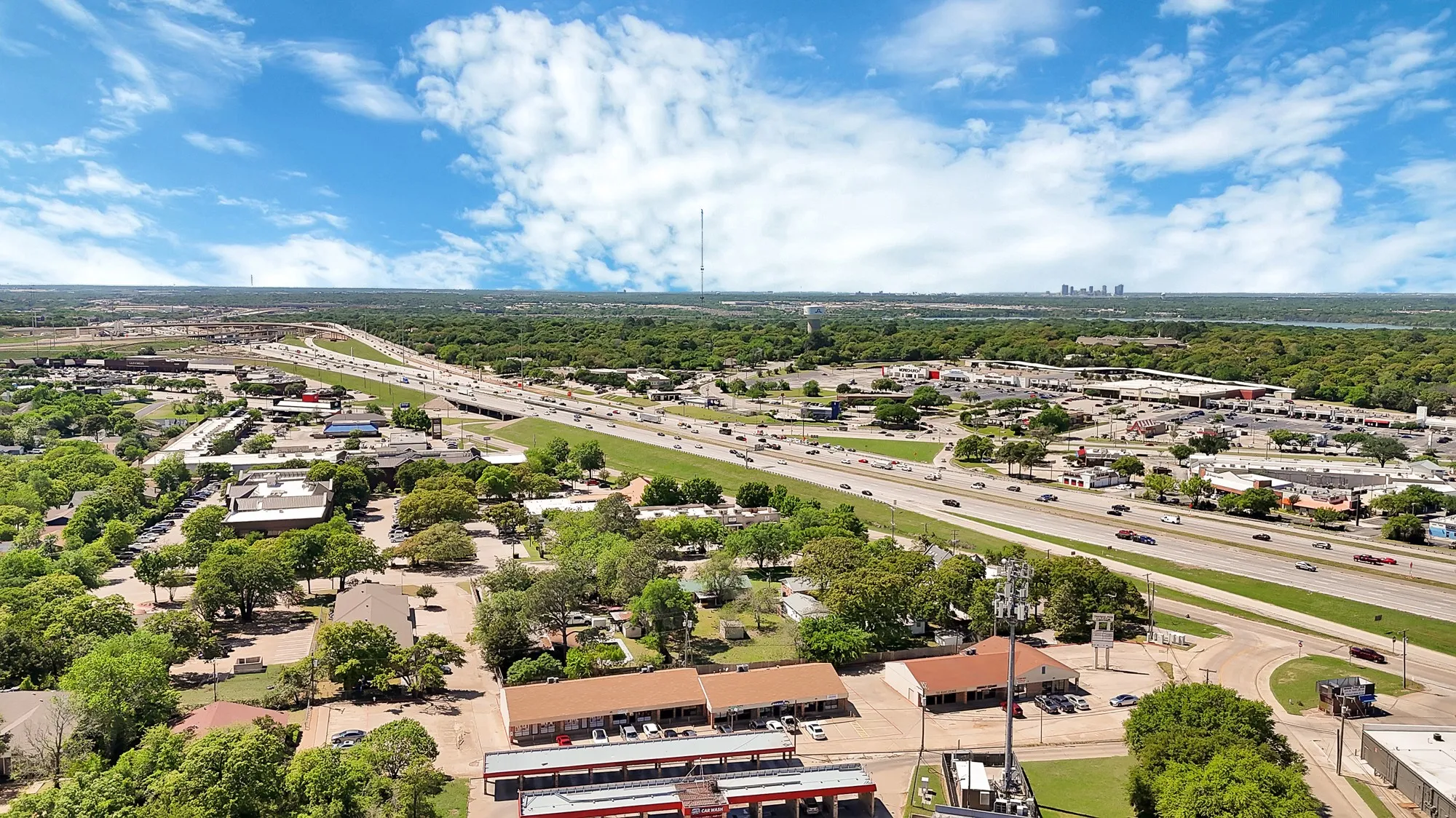 Drone / aerial view of a highway