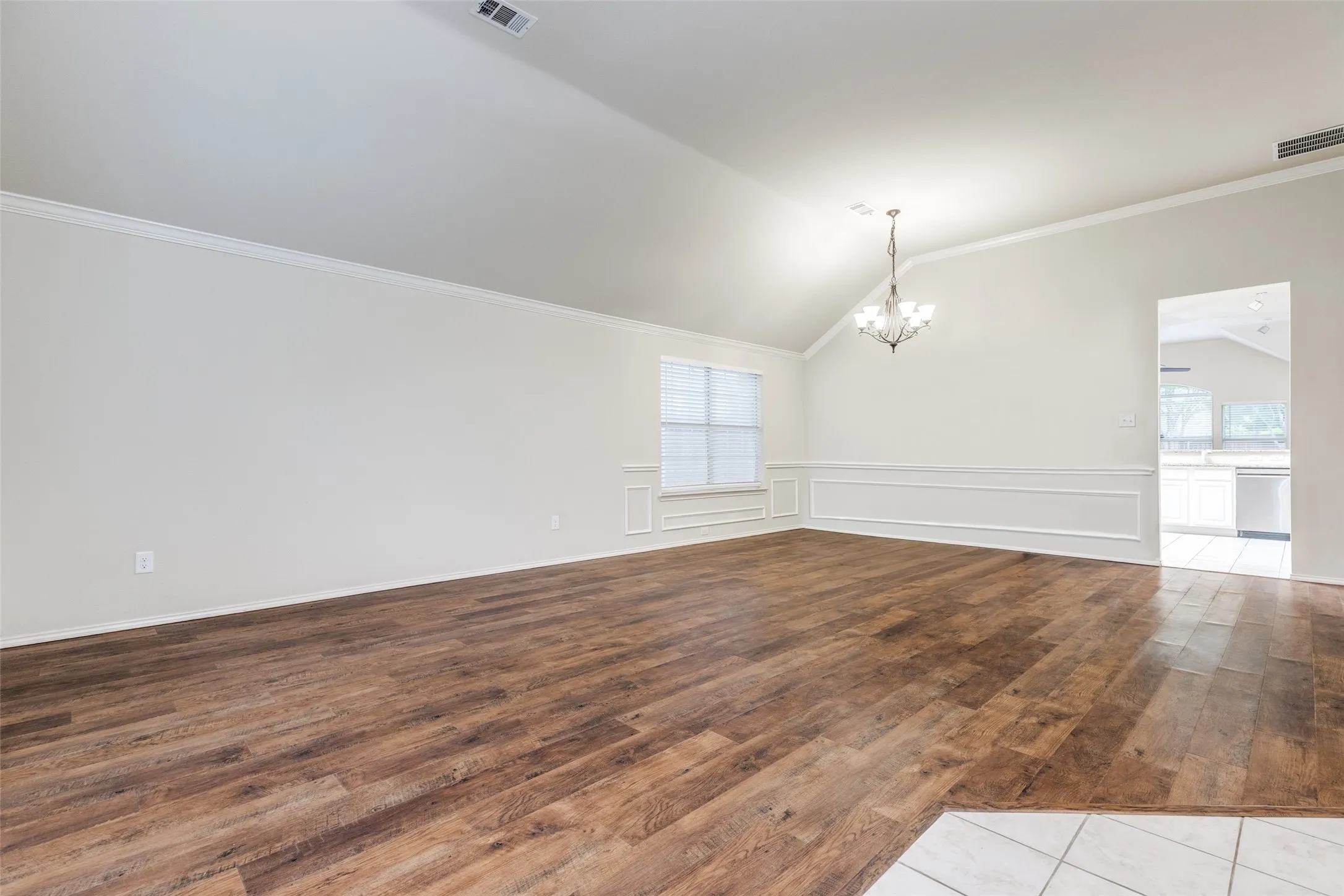 Stacked formals are also outfitted with delicious hardwood flooring.