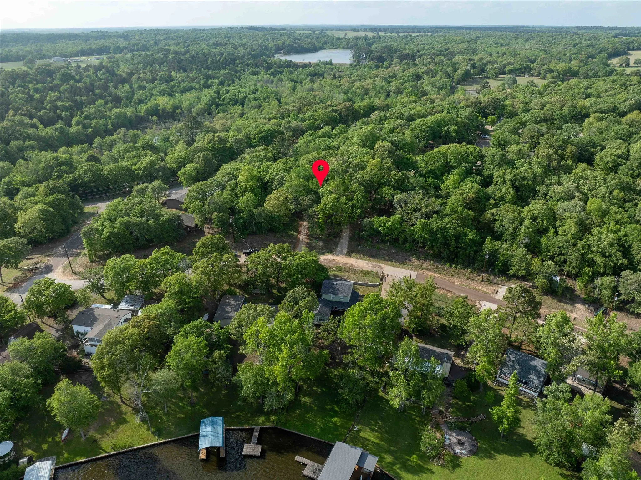 View from above lake back to the lots