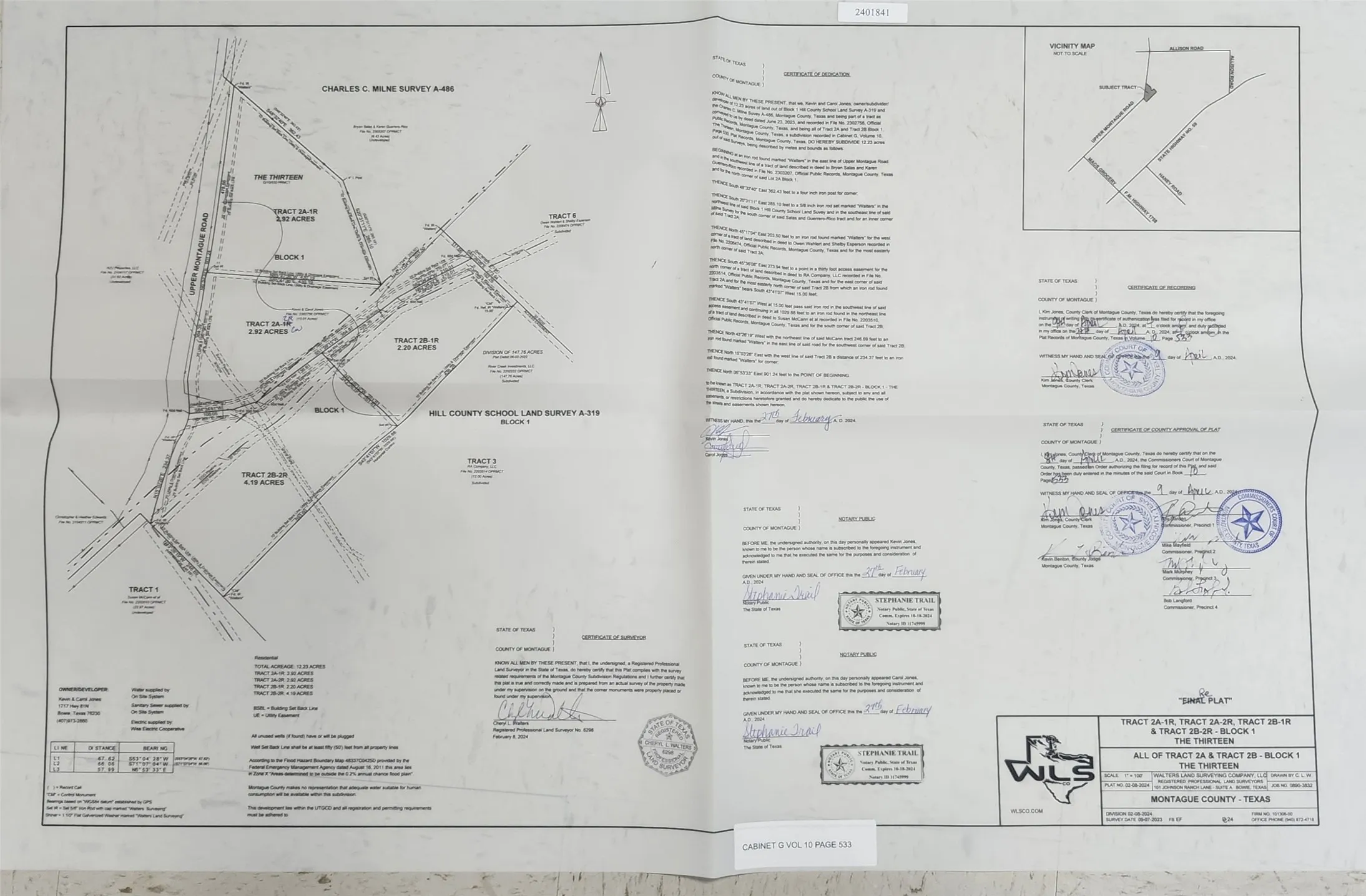 Current Plat.  Lot 2B2R is being split into two lots.