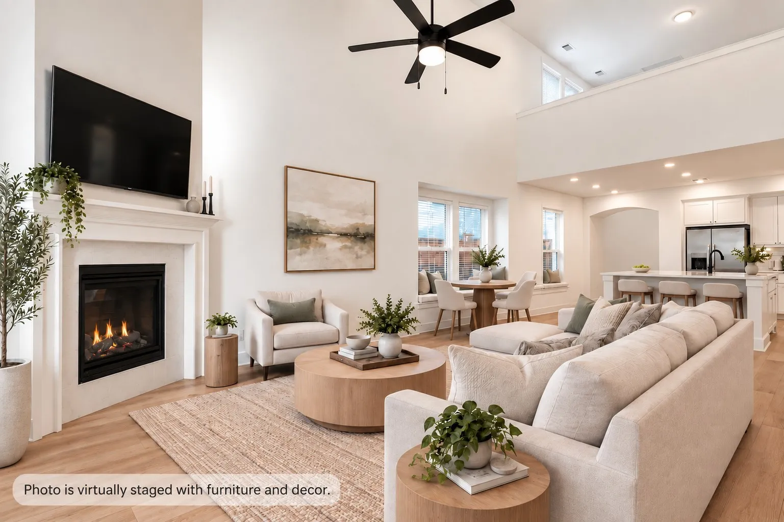 Imagine the Space with Warm, Cozy Furnishings. The Window Seat in the Dining Area Adds Extra Seating Space.